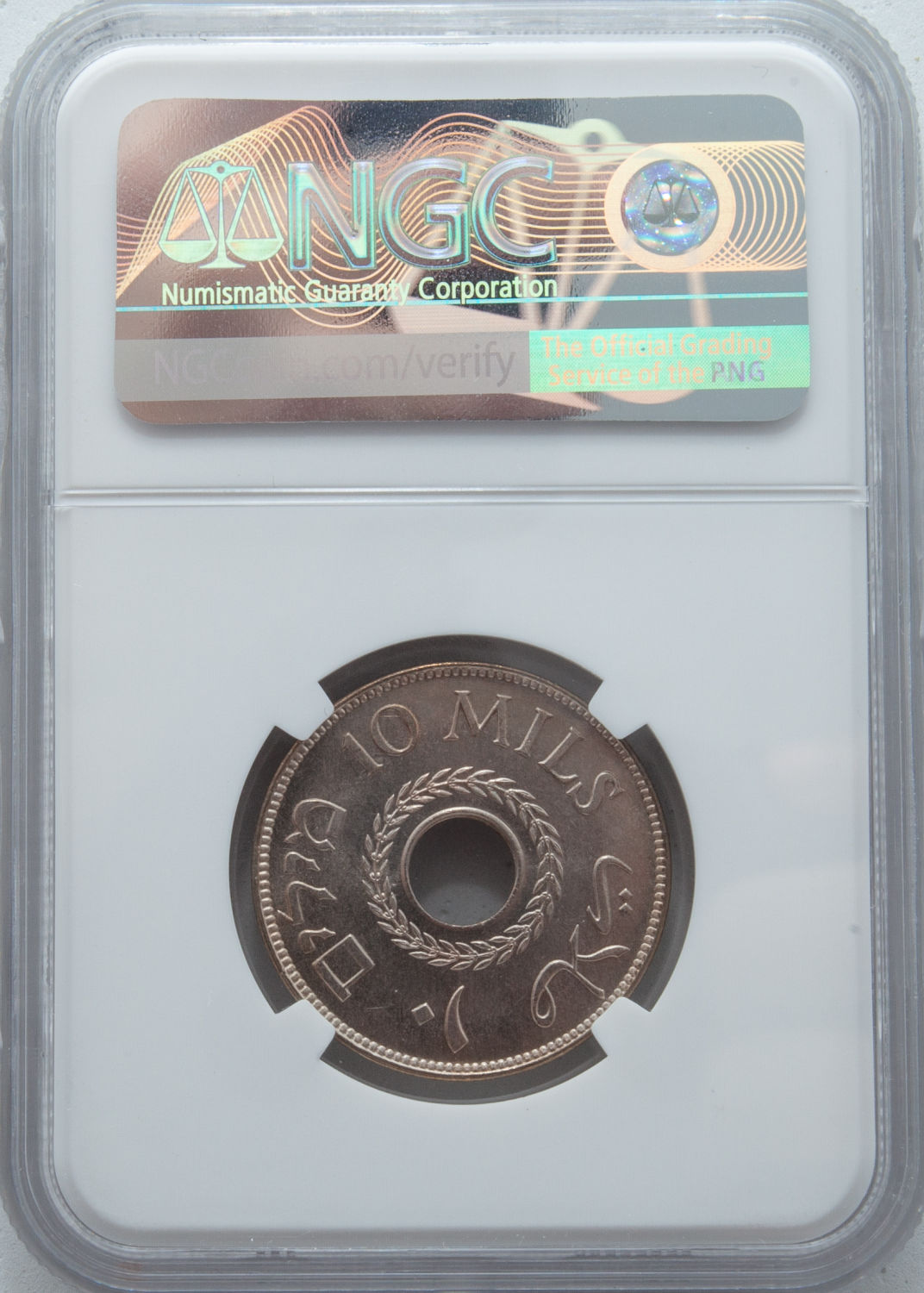 Palestine - 10 Mils 1927 - NGC 66 - UNC - 1 3