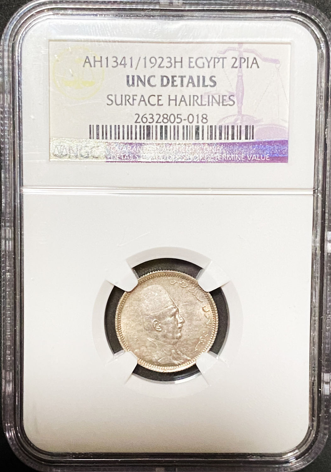 Egypt - 2 Piasters 1923H - NGC UNC DETAILS - 1 2