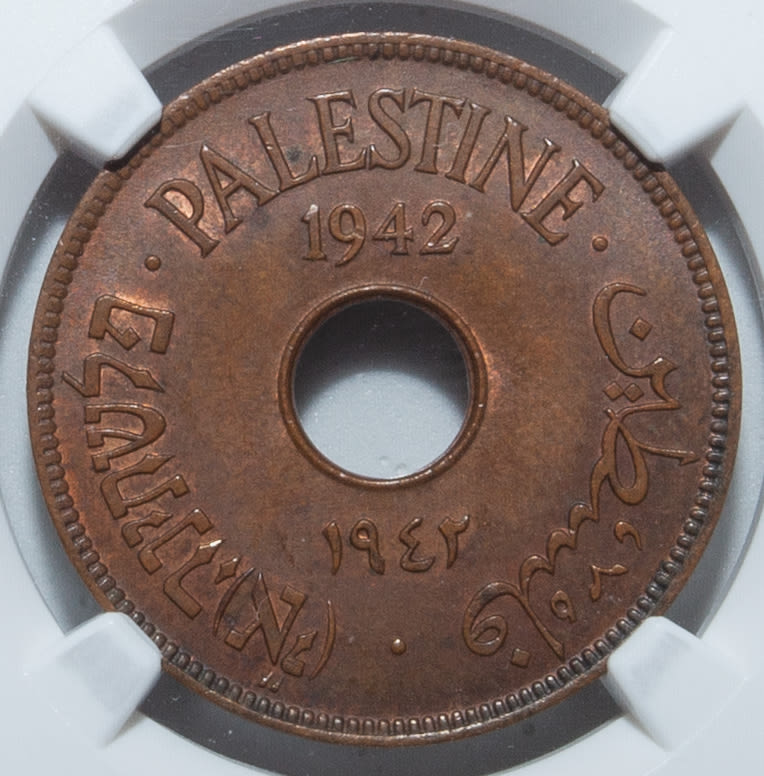 Palestine - 10 Mils 1942 Bronze - NGC 64 BN - UNC - 1 0
