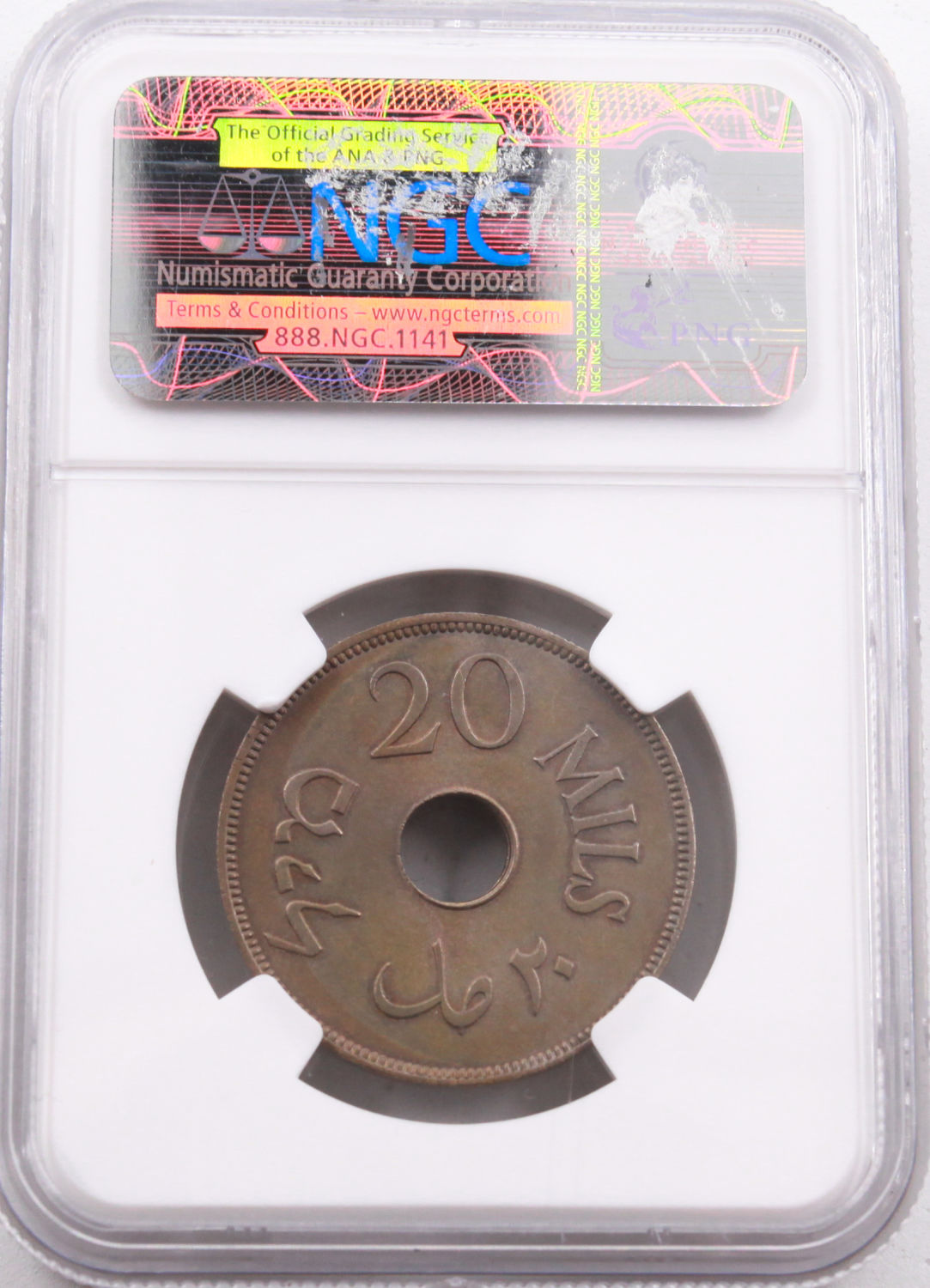 Palestine - 20 Mils 1940 - NGC 63 - UNC - 1 3