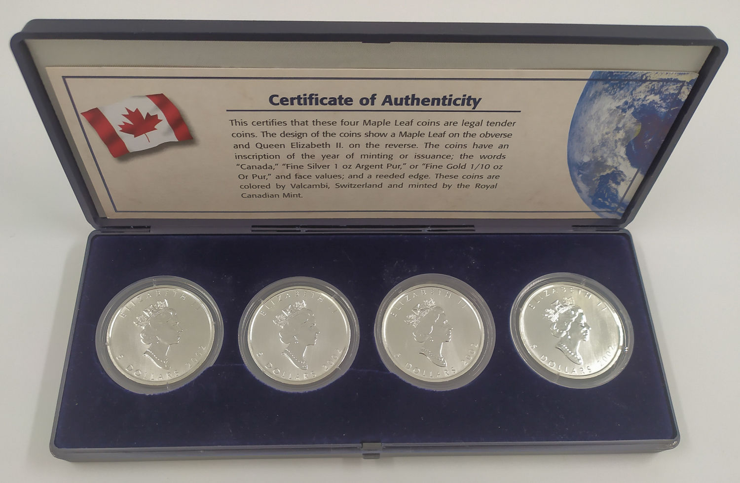 Canada - 5$ Maple Leaf "protect the world" - Four Seasons 2002 - 4x1 oz Silver - 1 1