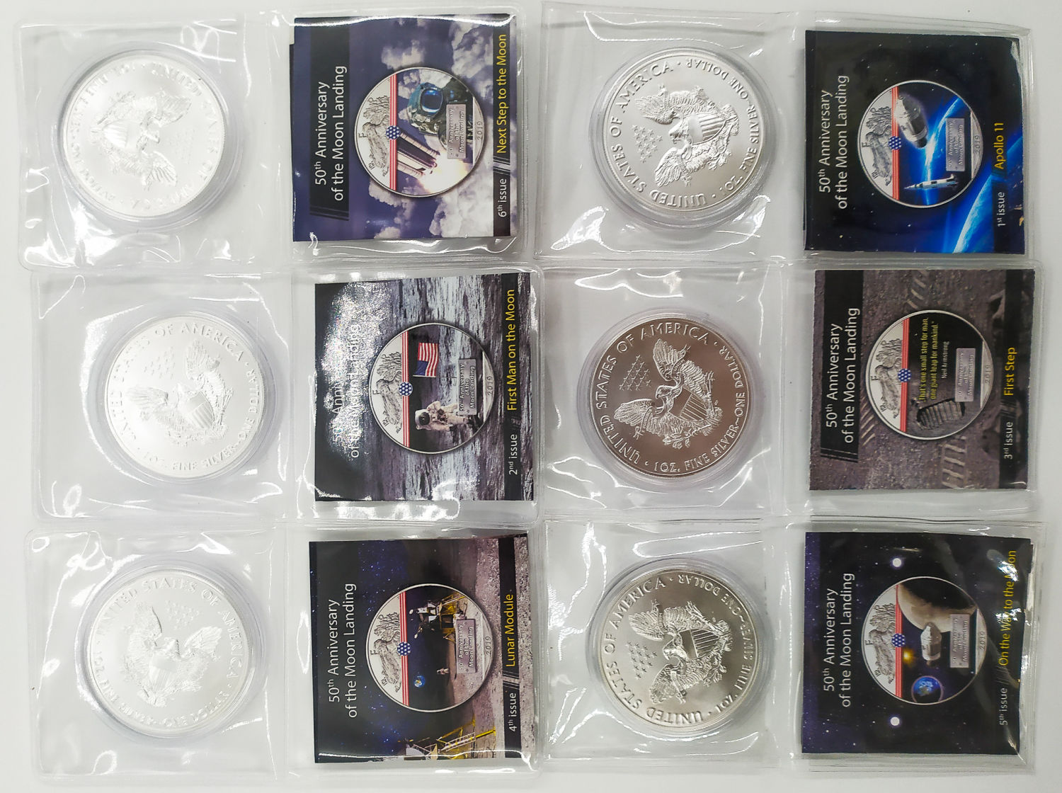 American Silver Eagle 2019 - 50 years Moon Landing - Apolo 11 - complete Issue - 1 2
