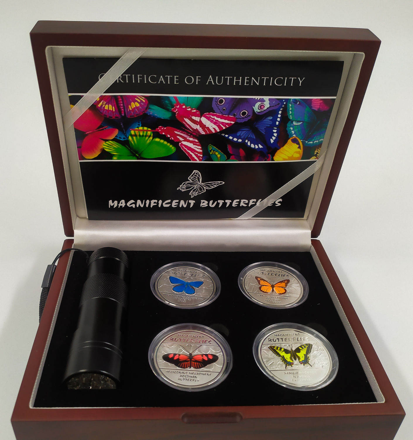 Congo - Brazzaville - 30 Francs 2014 (x4) "Magnificent Butterflies" - Coloured & UV - 4x 20g - Pure Silver - 1 0