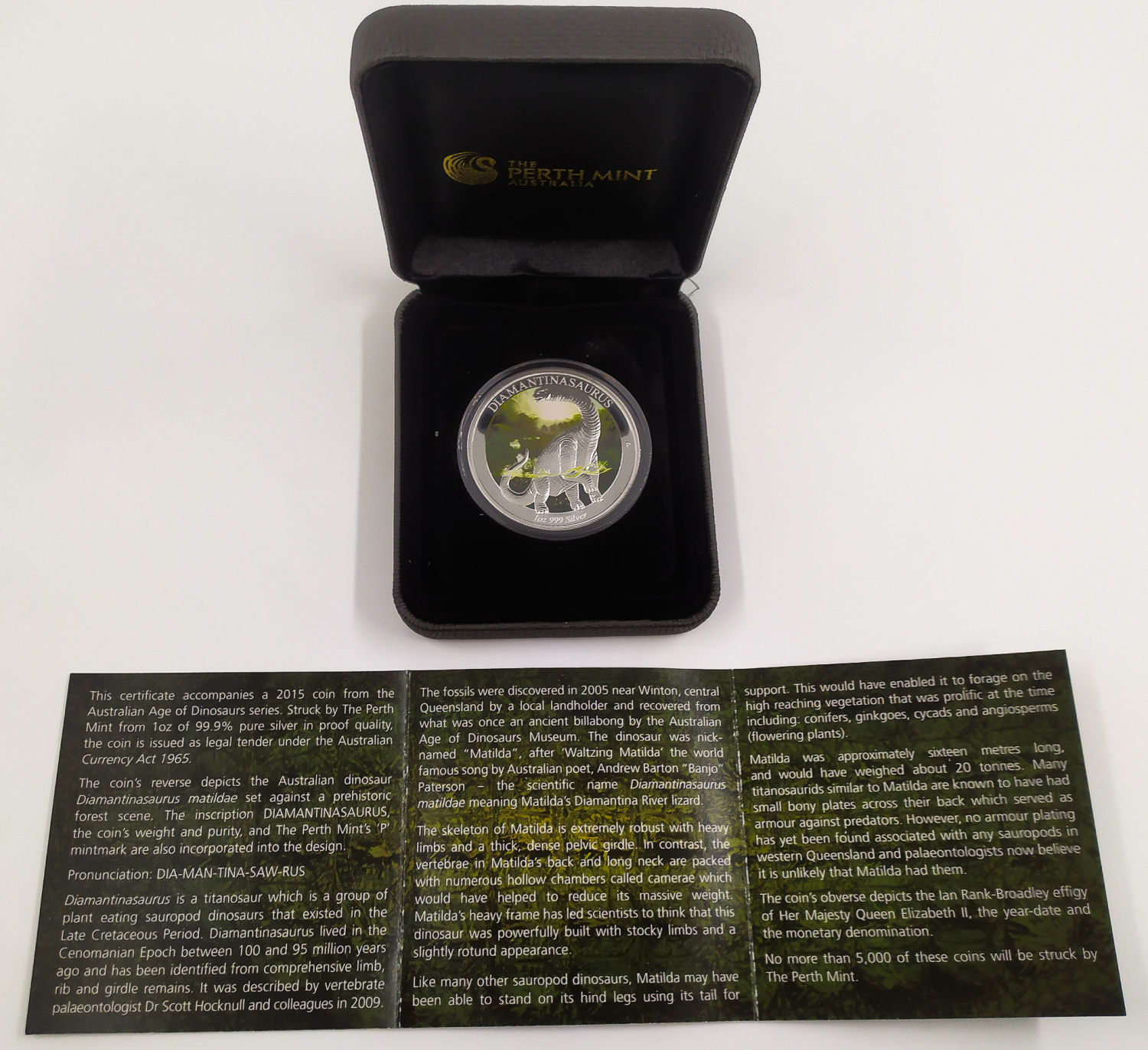 Australia - 2015, set of 2 coins $ 1 pure silver dinosaurs. - 1 1