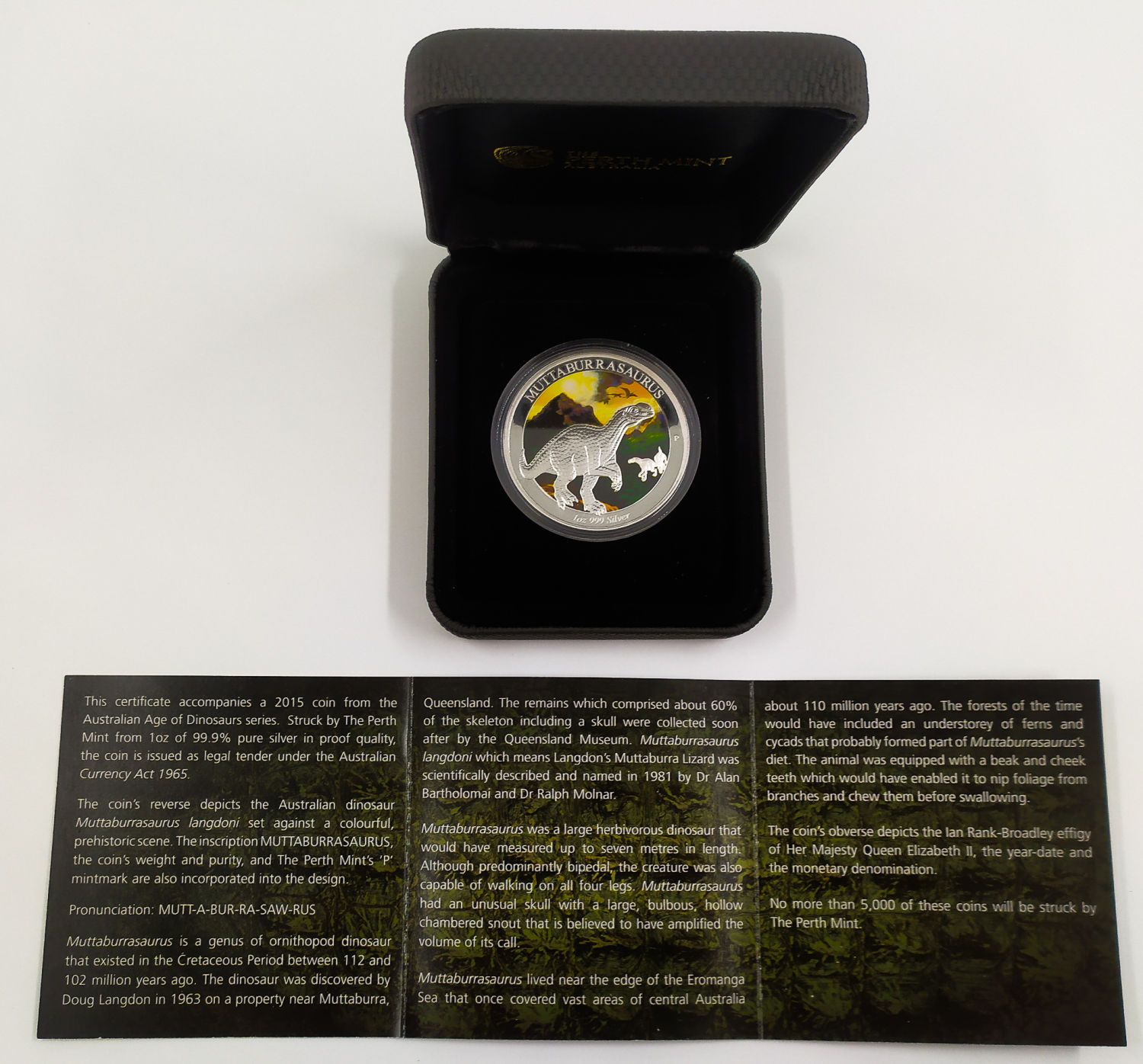 Australia - 2015, set of 2 coins $ 1 pure silver dinosaurs. - 1 5