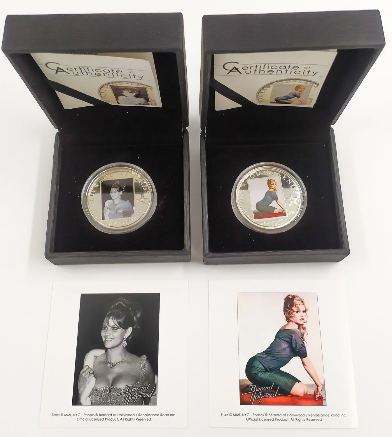Cook Islands - 2011,2013 - 2 Of 5$ Silver Coins - World Famous Women - Claudia Cardinella and Brigitte Bardot - 1 0