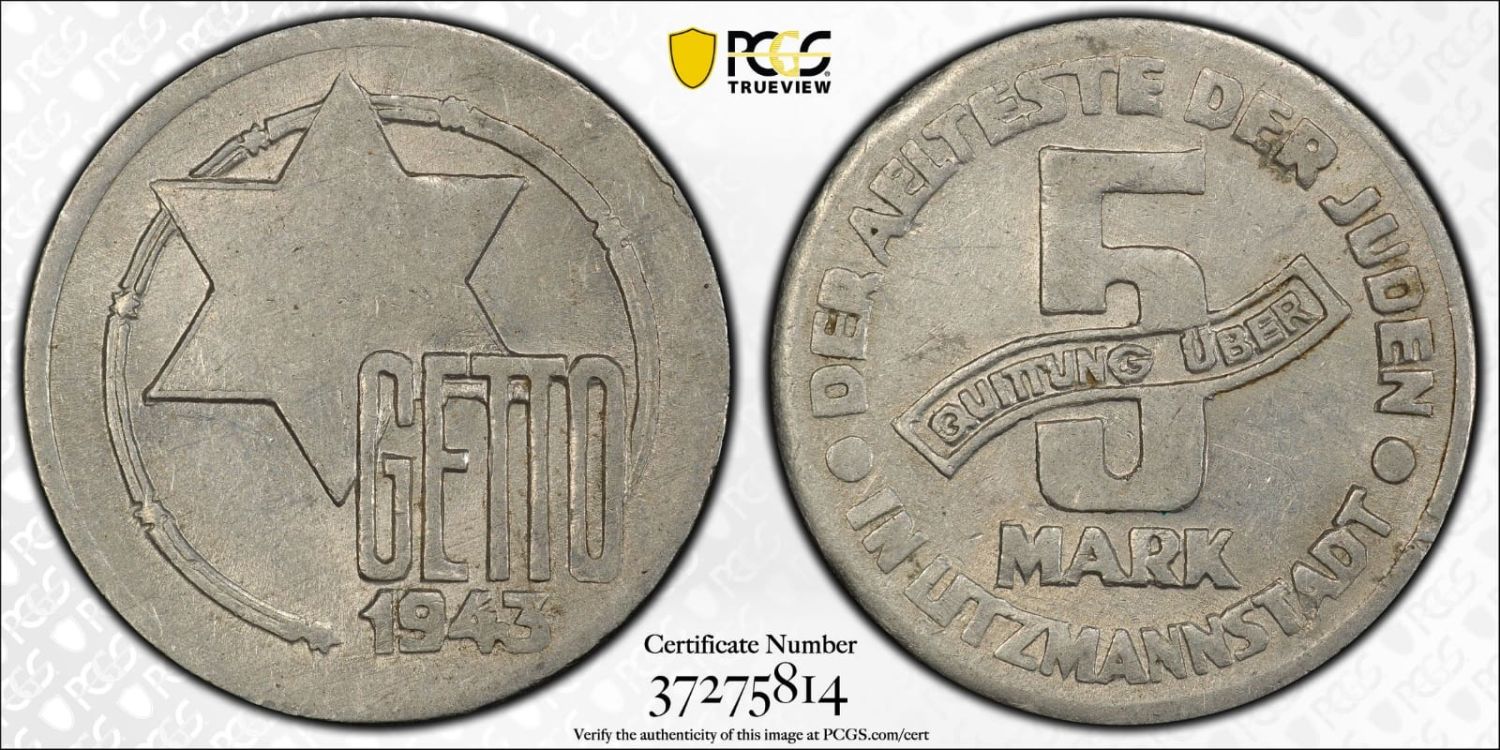 Poland - 5 Mark 1943 - Ghetto Lodz - PCGS MS 62 - 1 2