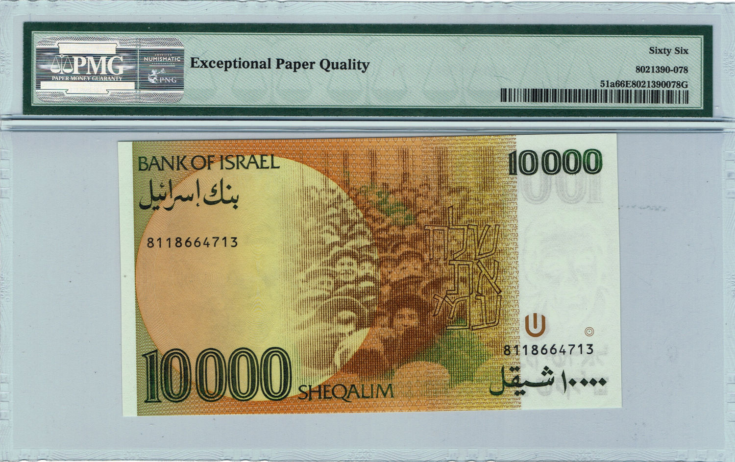 Israel - 10,000 Sheqalim 1984 - PMG 66 EPQ - 1 1