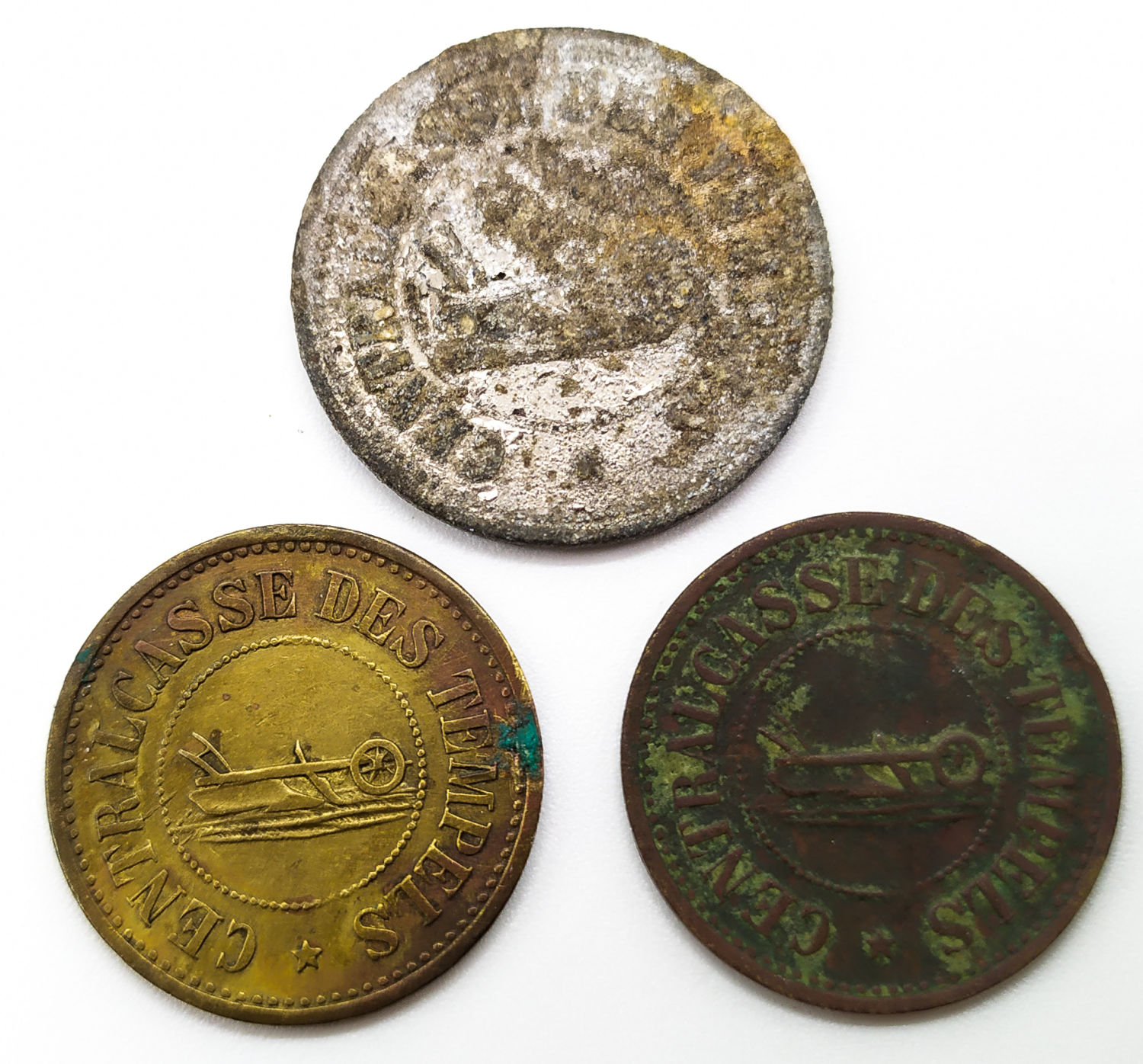 Palestine - Templar colonies tokens - 20, 40 Paras 1880-1917 - First and third series - 1 1