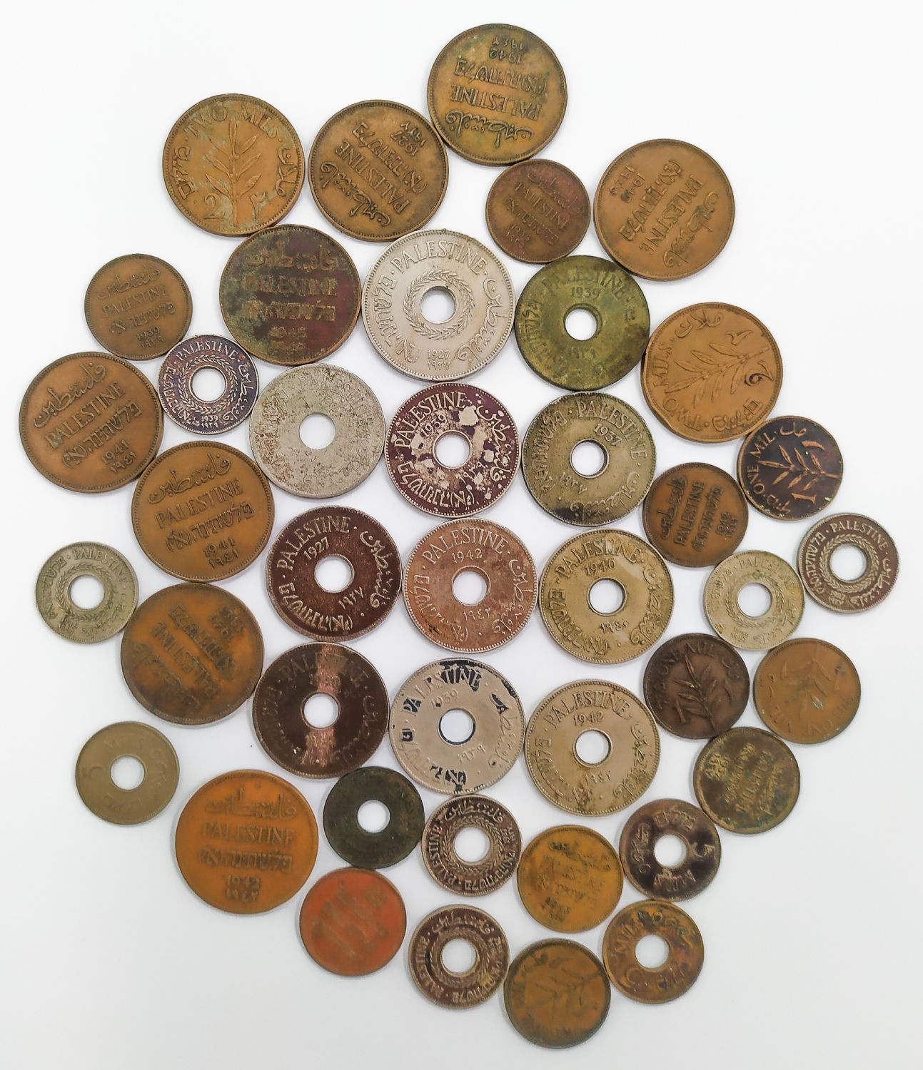 Palestine - Lot of 41 Mil coins in diffrent values - 1 1