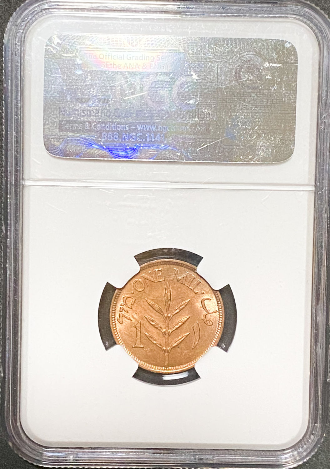 Palestine - 1 Mil 1939 - NGC MS 64 RD - 1 3