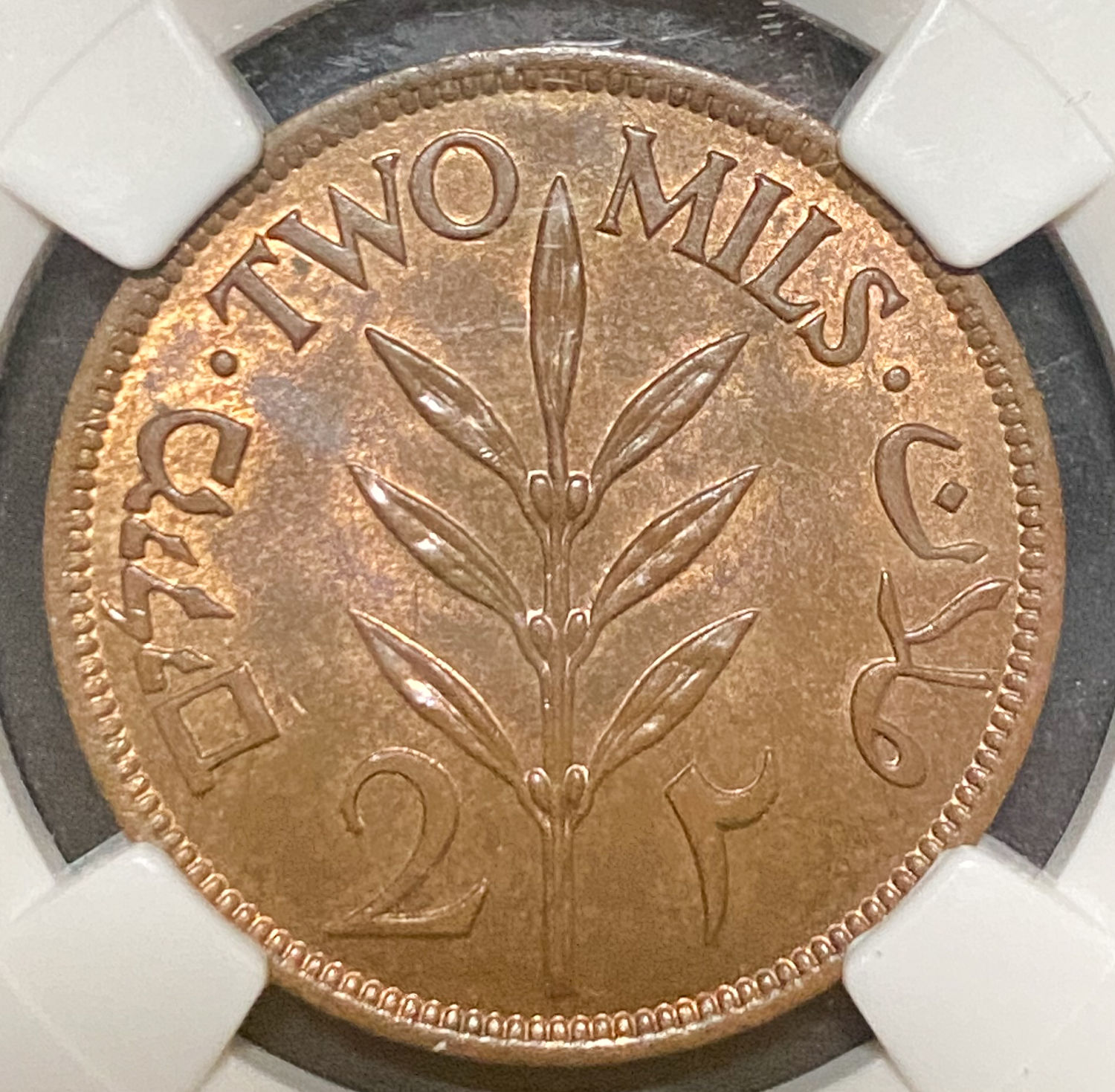 Palestine - 2 Mil 1946 - NGC MS 64 RB - 1 1