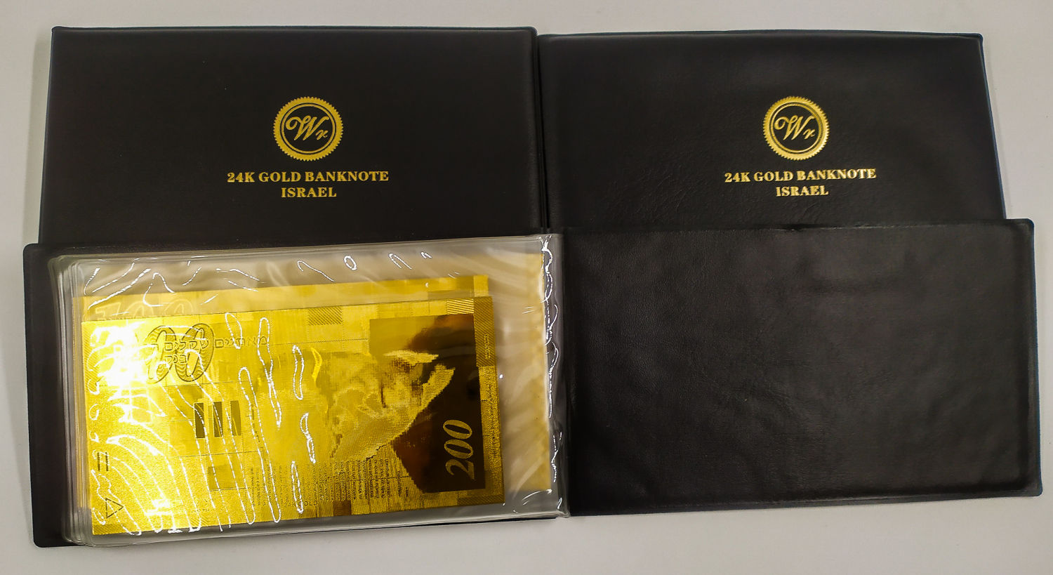 Israel - Lot of 3 sets containing 4 pure gold-plated replica banknotes - The New Shekel Series B - 1 5