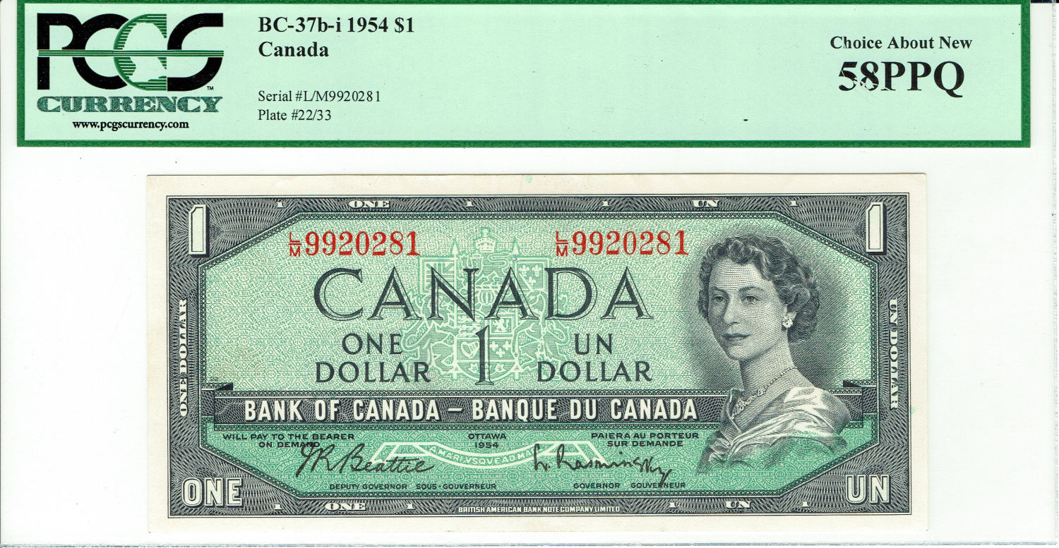 Canada - 1 Dollar 1954 - PCGS 58 PPQ - 1 0