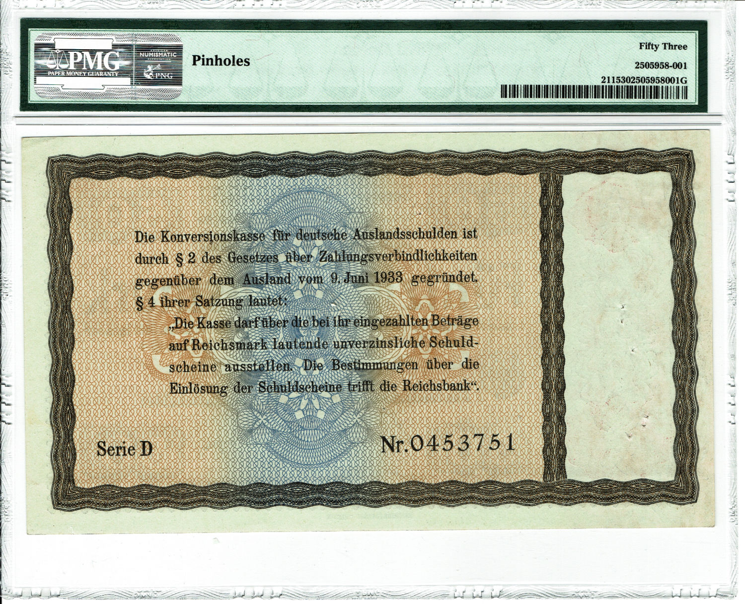 Germany - 50 Mark 1934 - PMG VF 35 - 1 1
