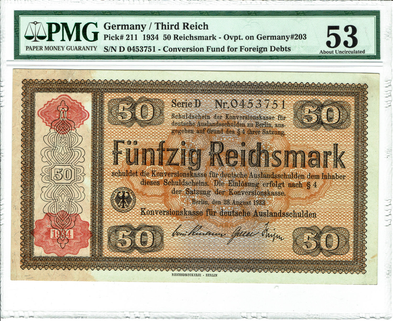 Germany - 50 Mark 1934 - PMG VF 35 - 1 0