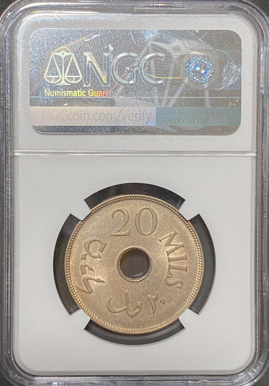 Palestine - 20 Mils 1934 - NGC MS 64 - 1 3
