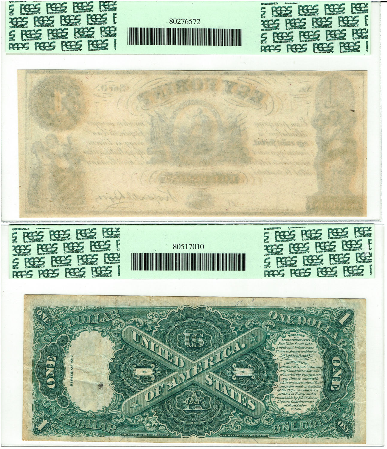 USA - Lot of banknotes of 1 Dollar 1917 and from the 19' century and 20 Dollars from 1840' - Graded - 1 2