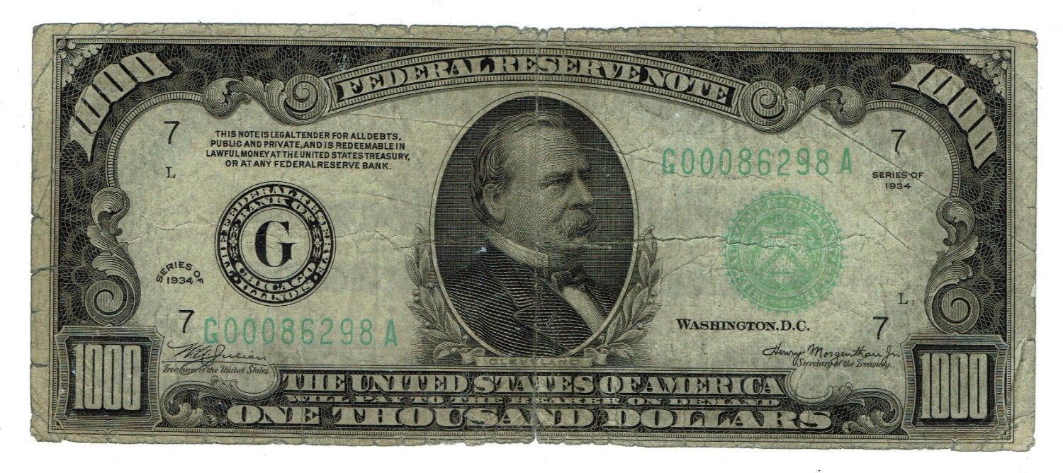USA - 1000 Dollars 1934 - F - 1 0