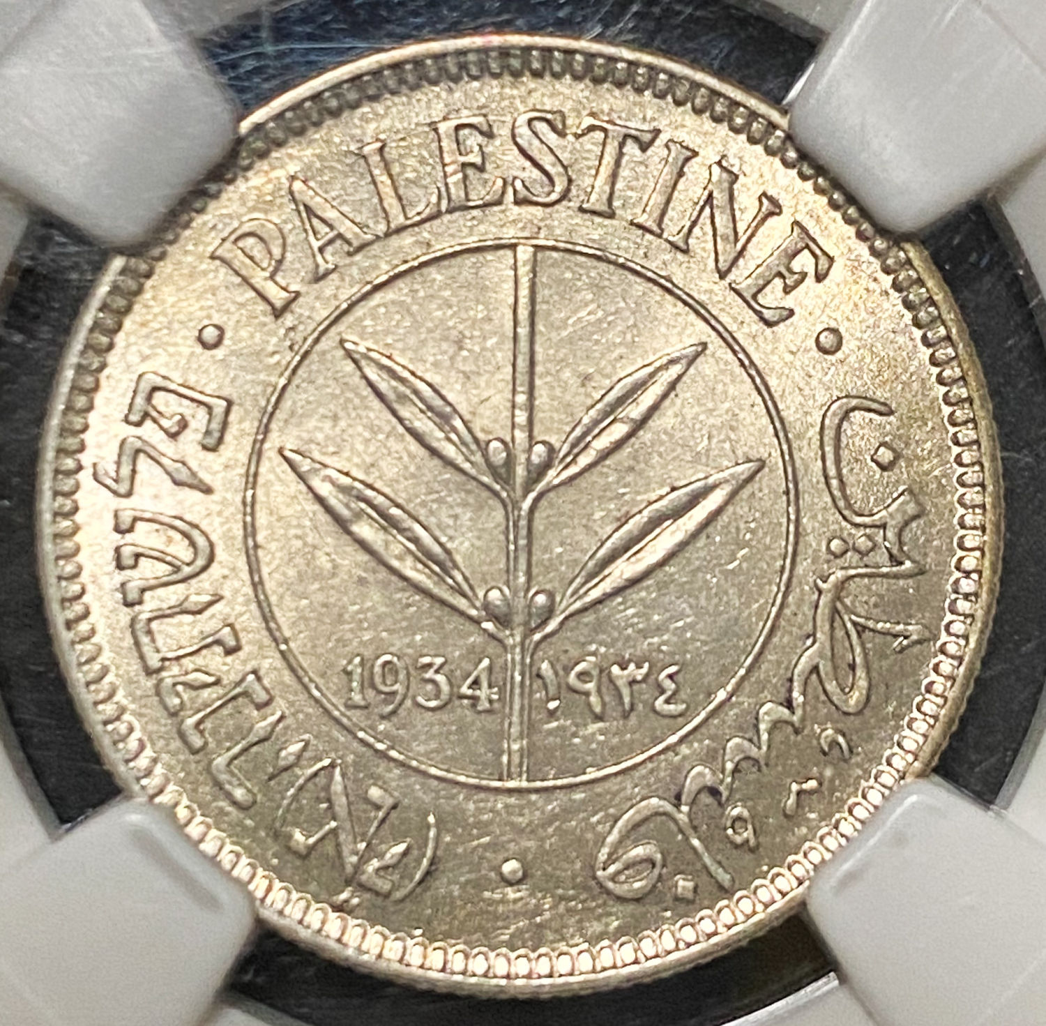 Palestine - 50 Mils 1934 - NGC AU 58 - 1 0