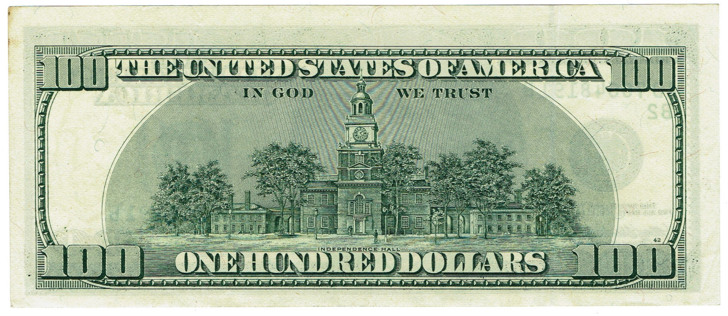 USA - banknote of 100 Dollar 1996 - Printing Error - Off center - 1 0