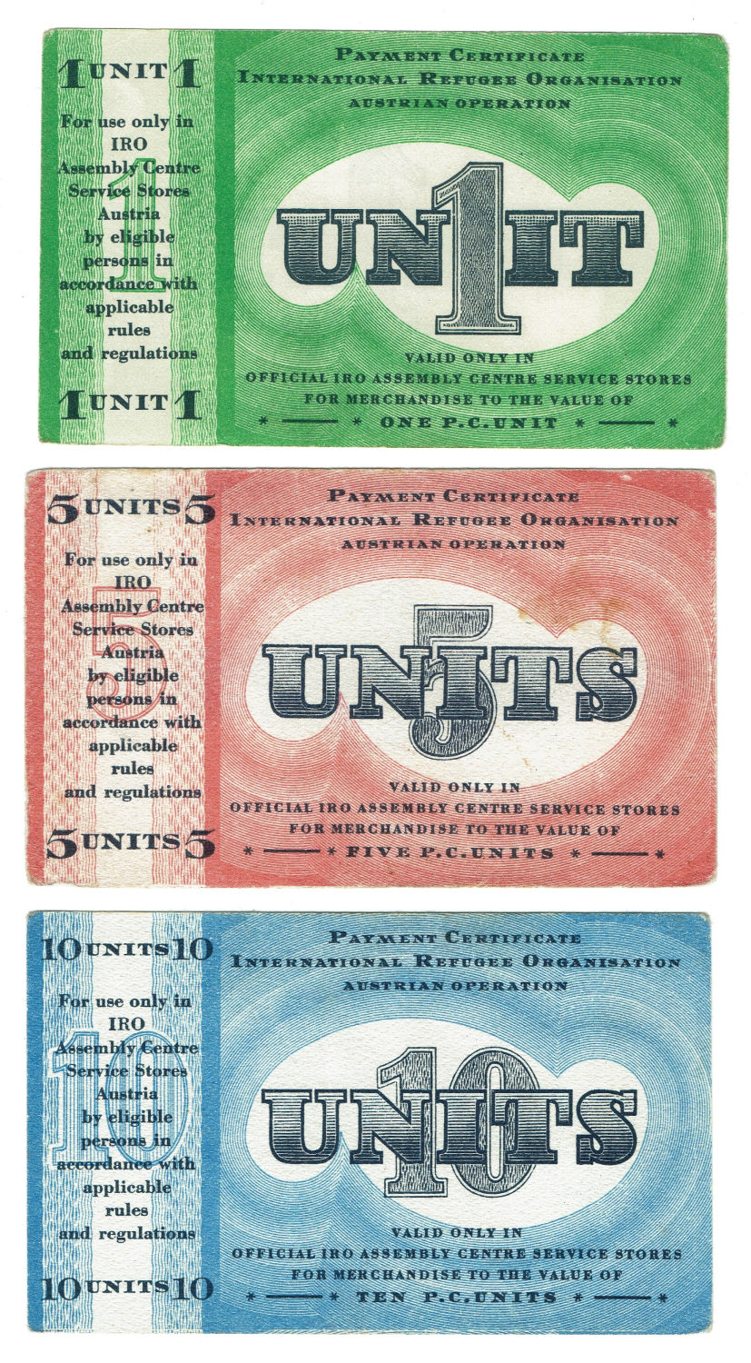 Austria - 1, 5 and 10 Units 1946' - Concentration, labor and extermination camp - UNRRA - 1 0