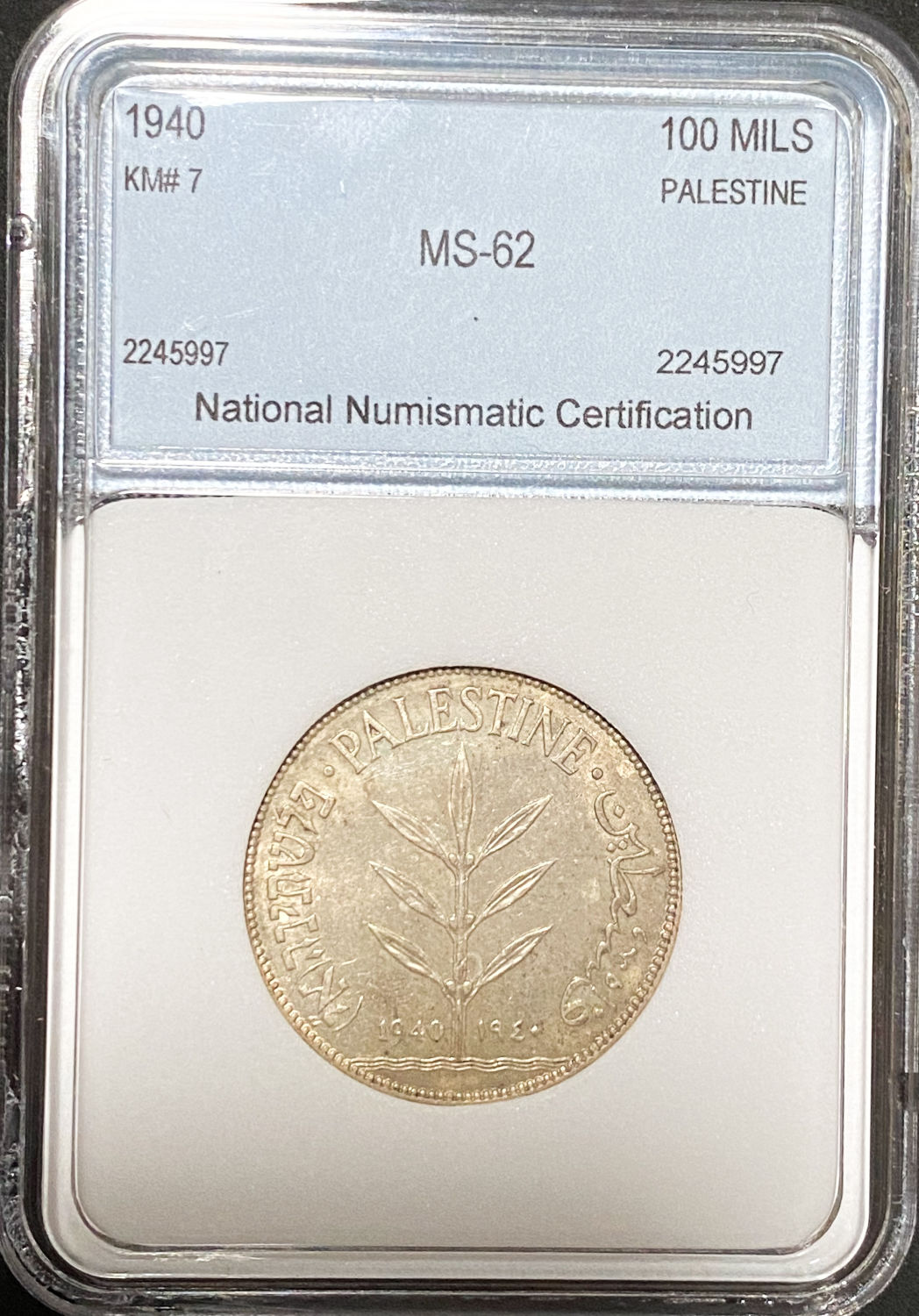 PCGS - 100 Mils 1940 - NNC MS 62 - 1 2