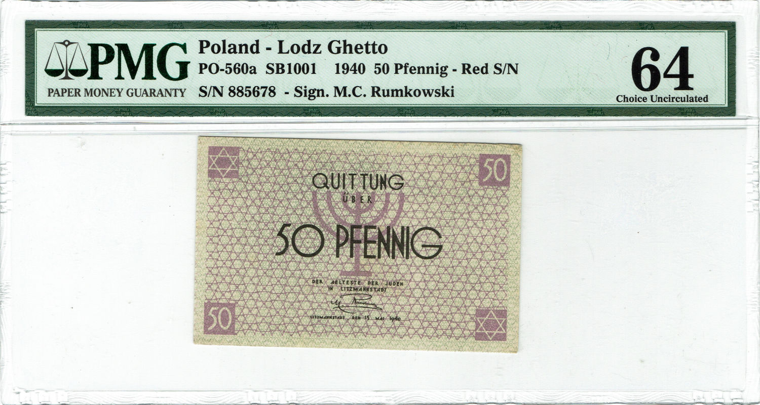 Polan - 50 pfenning - 1940 - ghetto Lodz - PMG 64 EPQ - 1 0