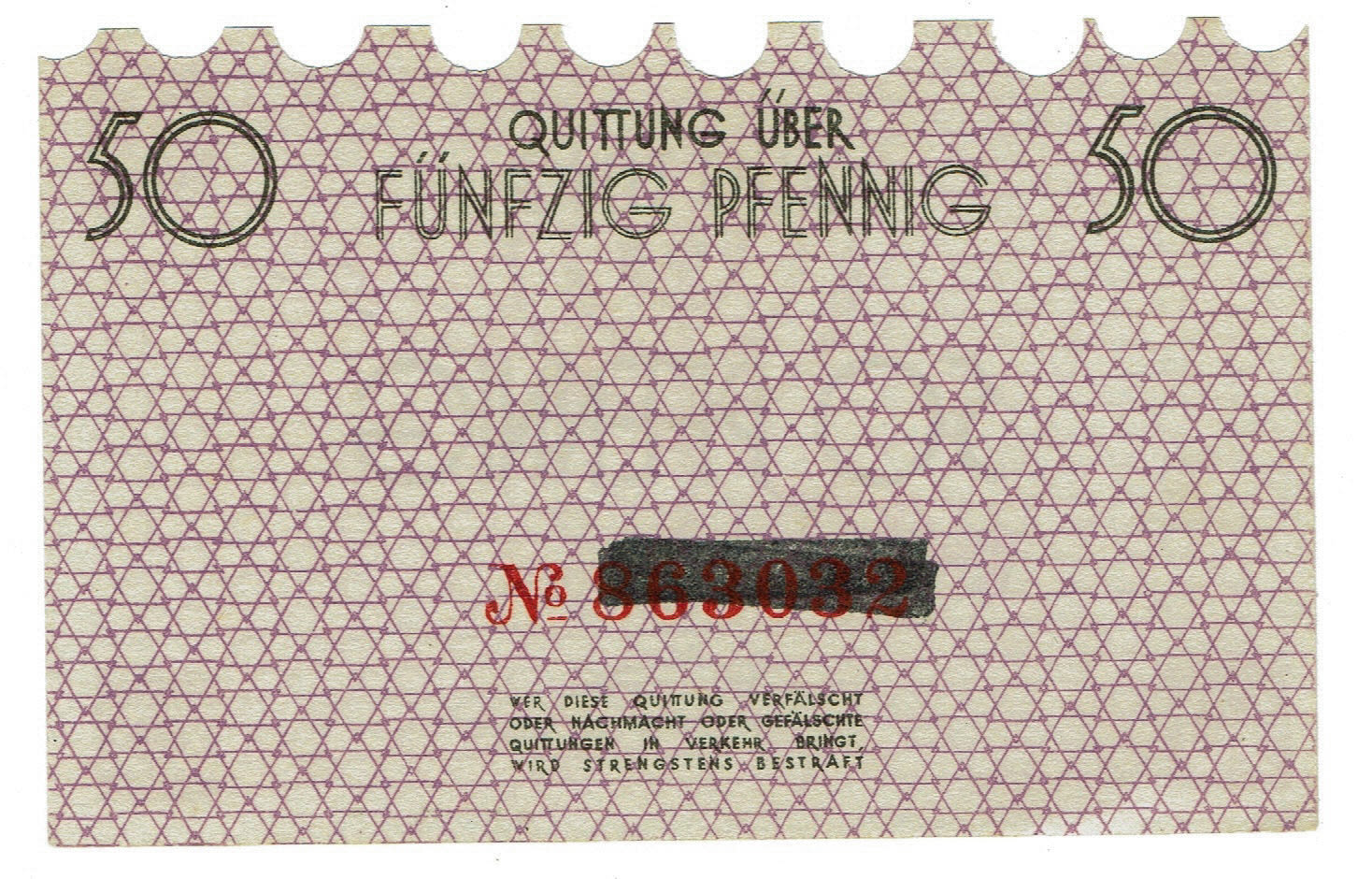 Polan - 50 pfenning - 1940 - ghetto Lodz - SPECIMEN - UNC - 1 1