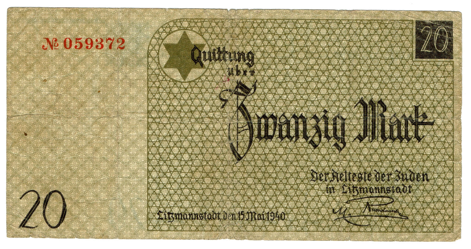 Poland - 20 mark 1940 - ghetto Lodz - with water mark - 1 0