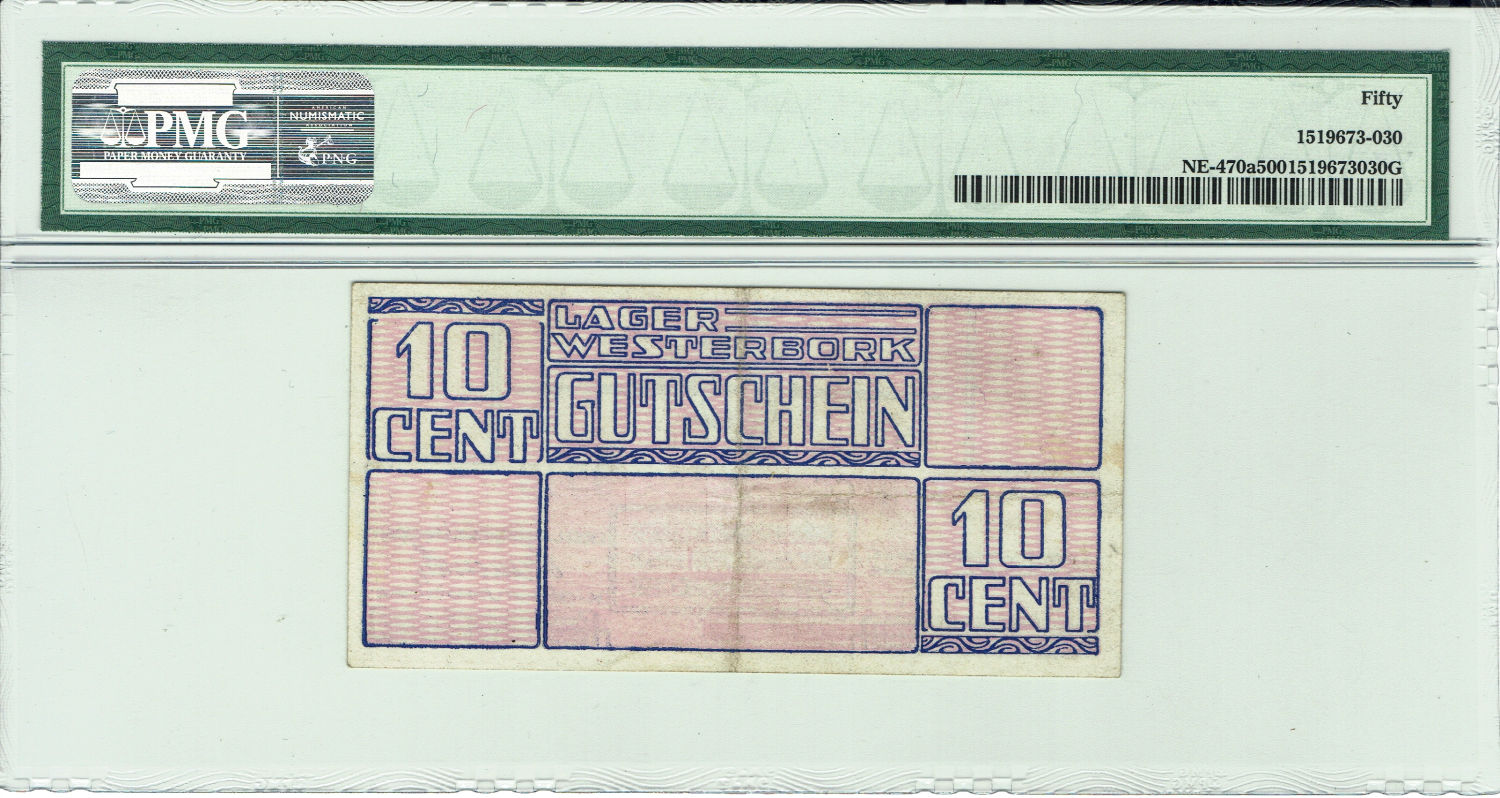 Netherlands - 10 cents 1944 - Westerbork camp - PMG AU 50 - 1 1