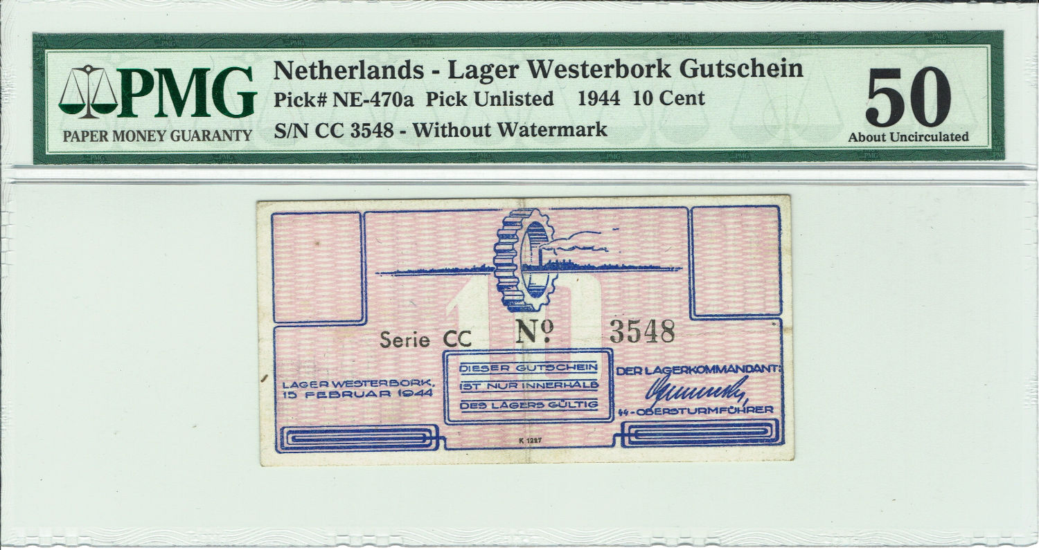 Netherlands - 10 cents 1944 - Westerbork camp - PMG AU 50 - 1 0