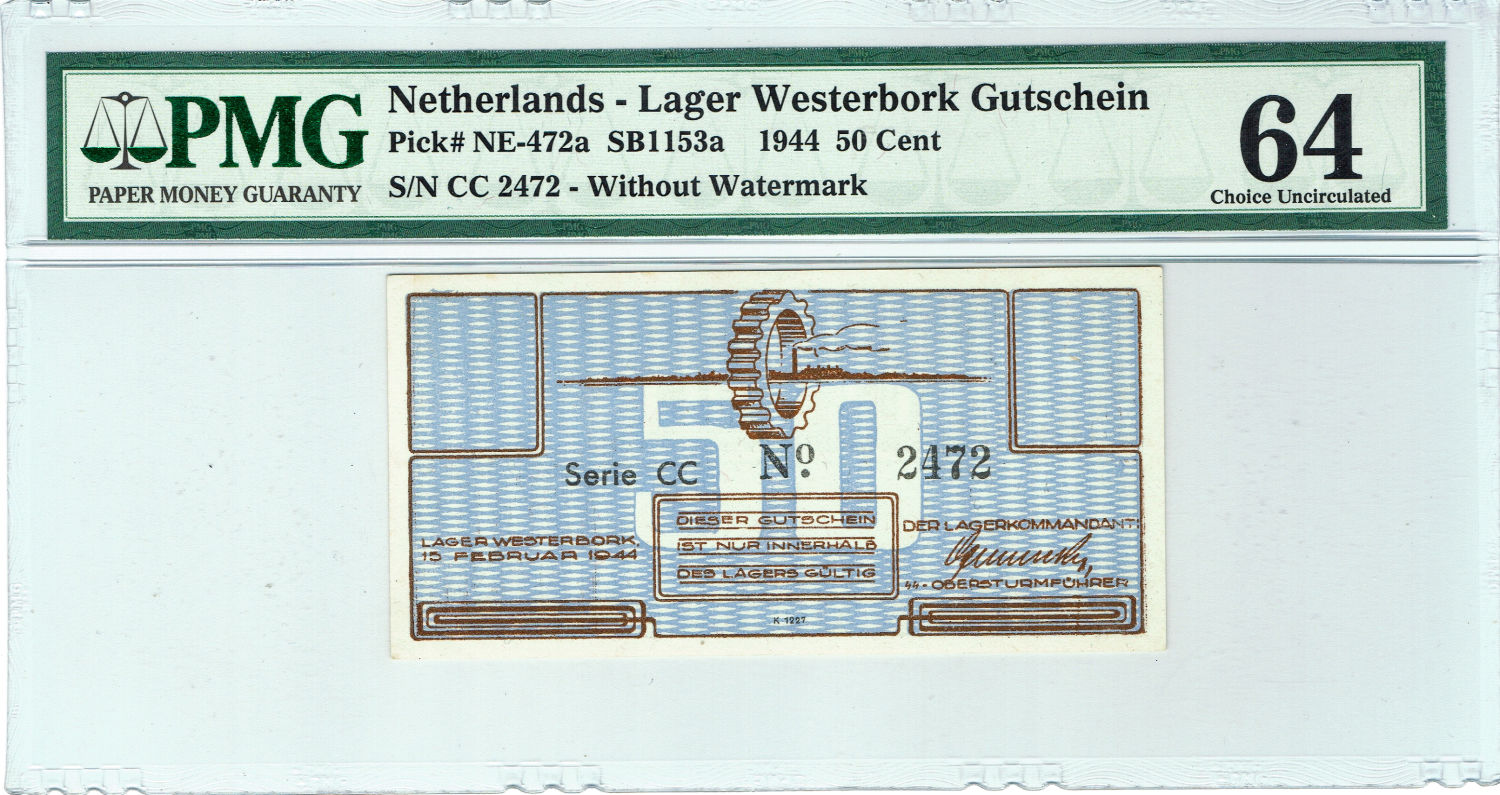 Netherlands - 50 cents 1944 - Westerbork camp - PMG UNC 64 - 1 0