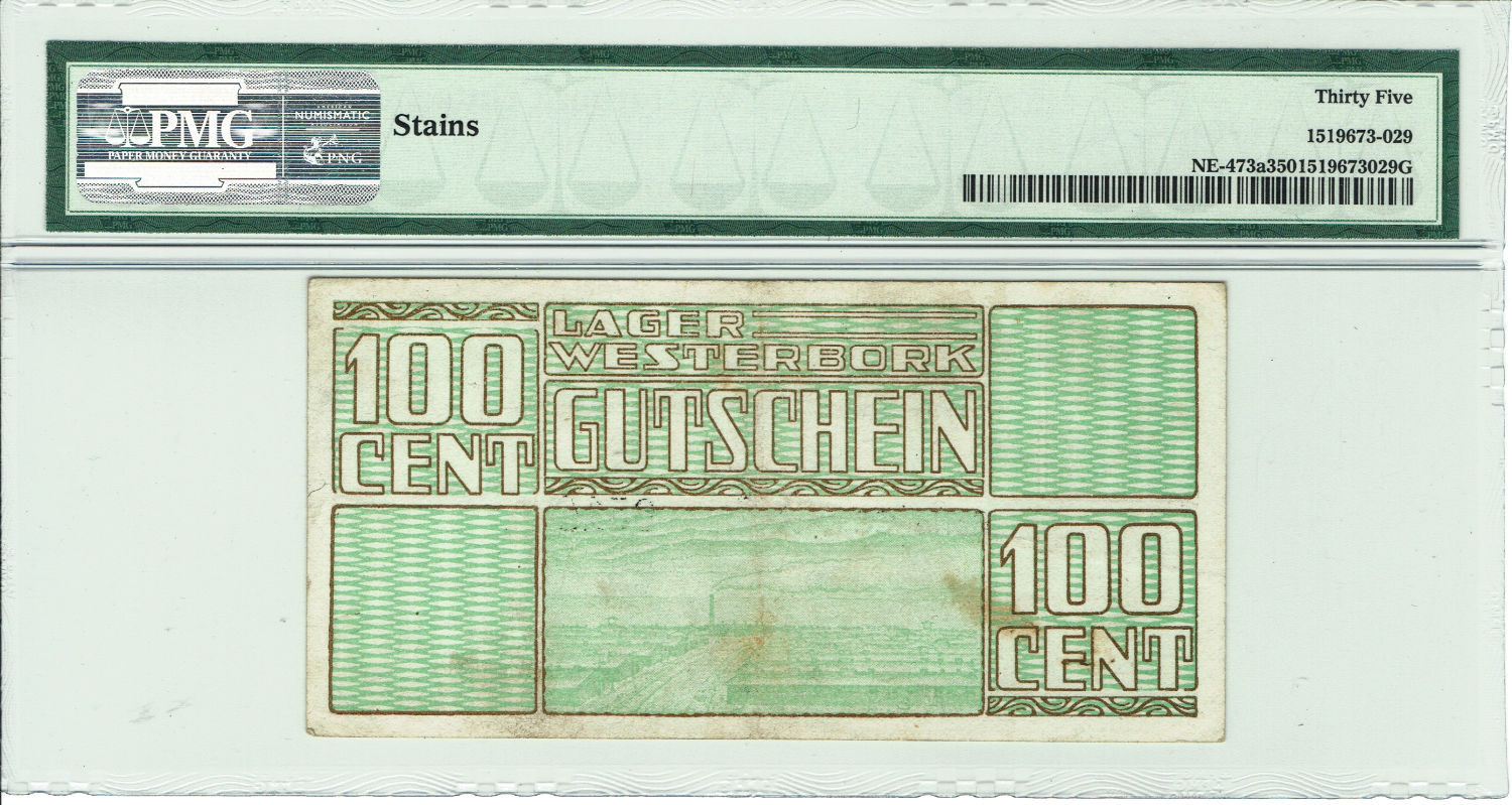 Netherlands - 100 cents 1944 - Westerbork camp - PMG VF 35 - 1 1