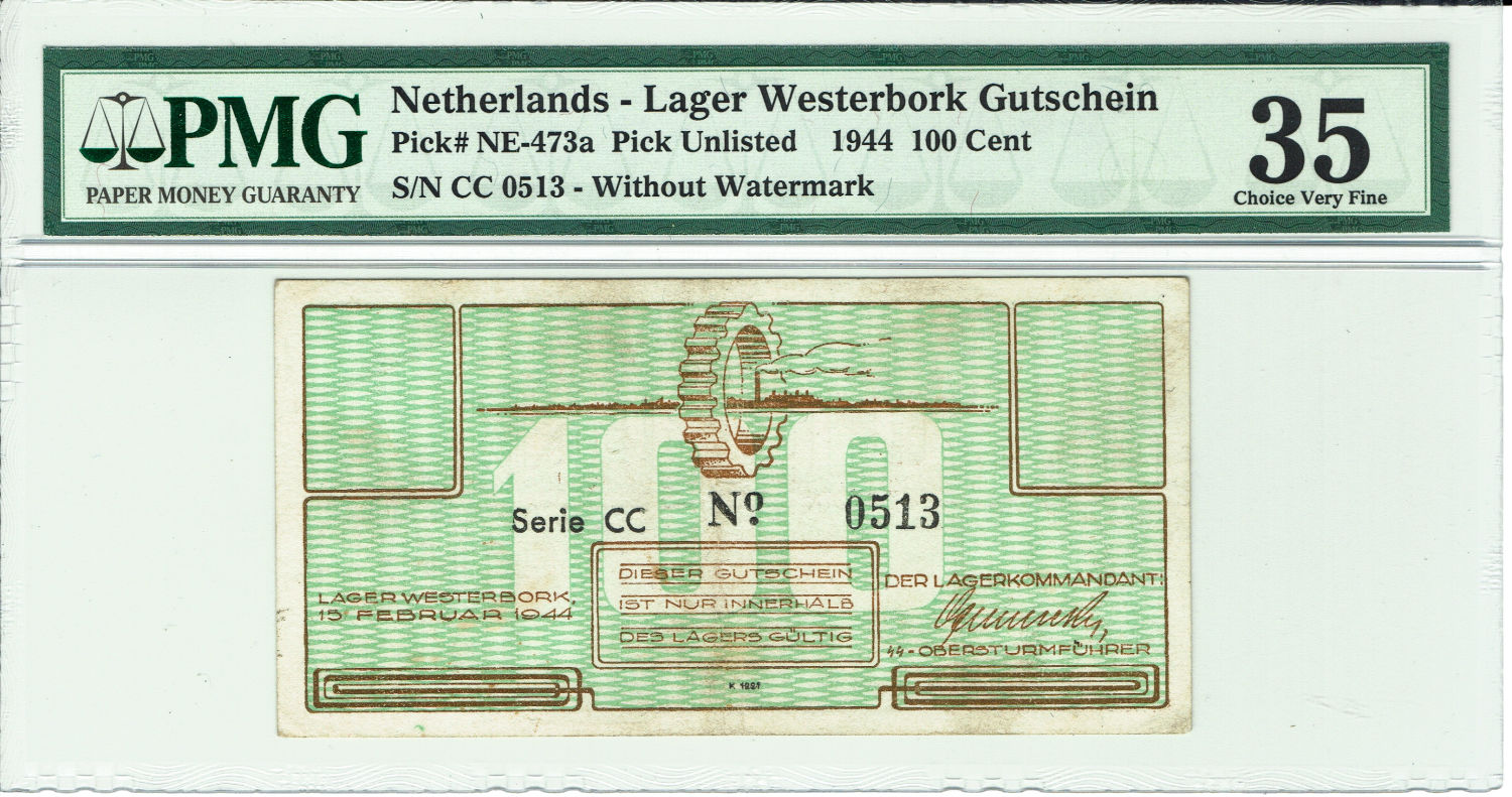 Netherlands - 100 cents 1944 - Westerbork camp - PMG VF 35 - 1 0