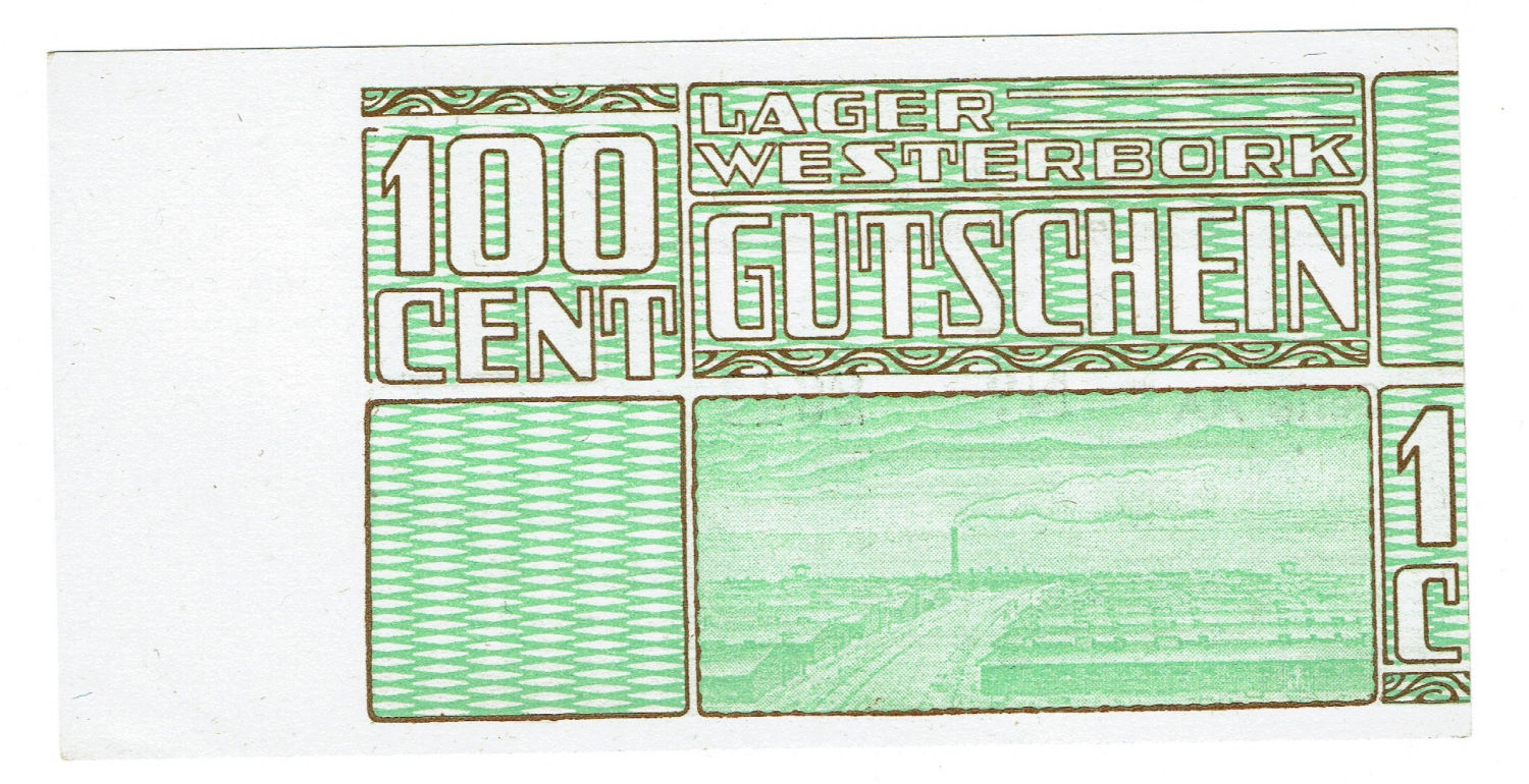 Netherlands - 100 cents 1944 - Westerbork camp - UNC - Printing error - 1 1
