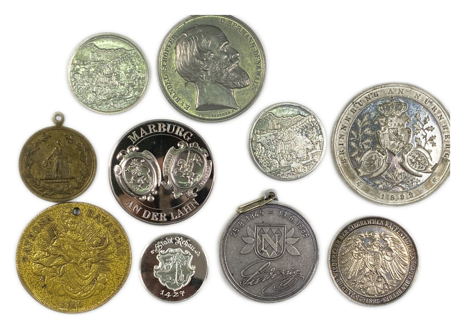 Germany - a collection of medals and medallions from different periods and years that mark a variety of ... - 1 8