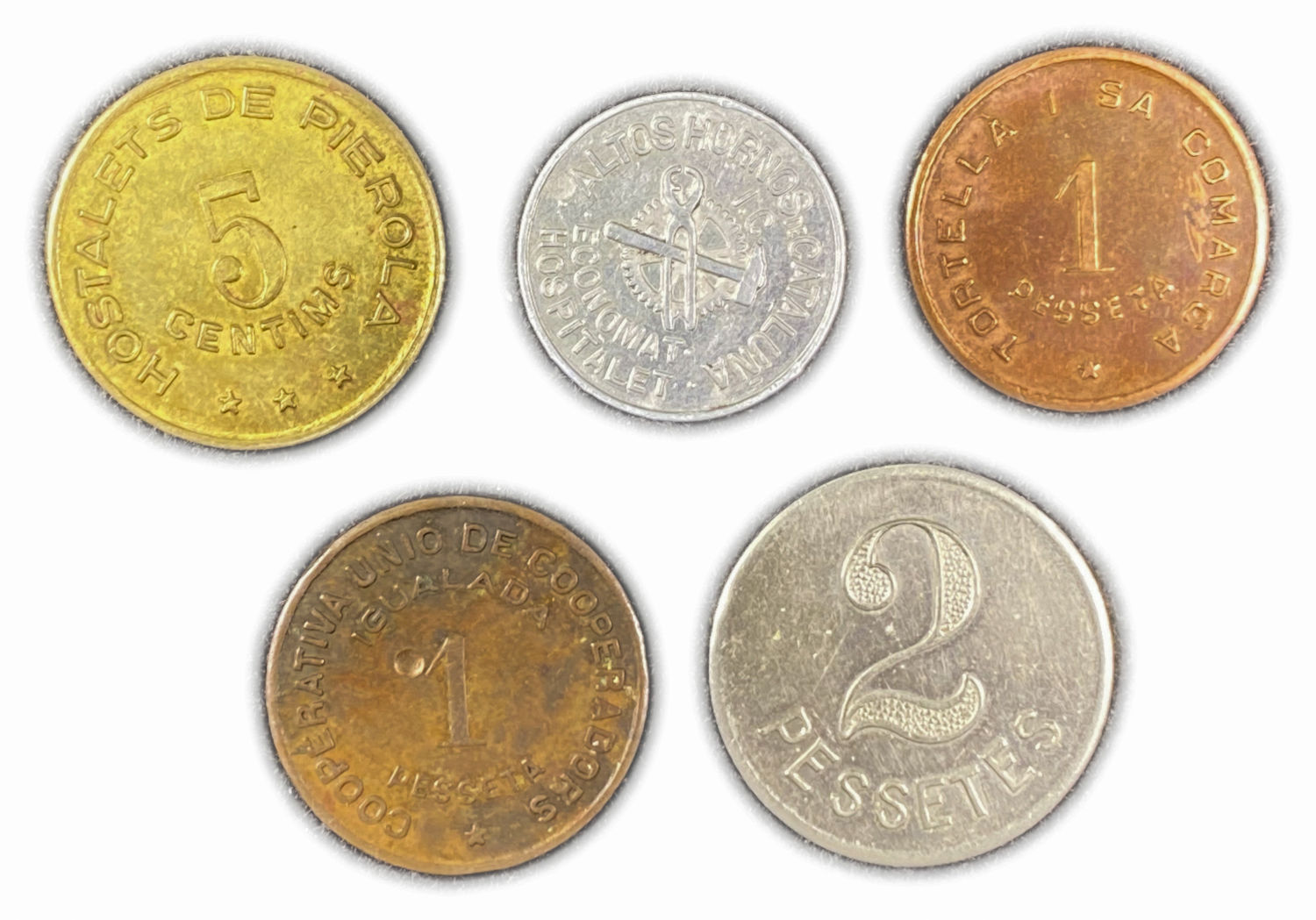 Spain - Lot of tokens used as a substitute for small money in the Spanish Civil War (1936-1939) - 1 1
