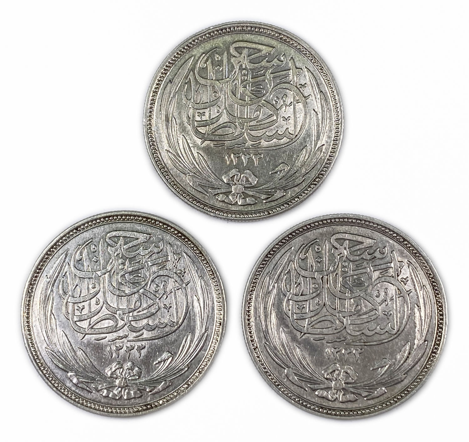 Egypt - Lot of 3 coins 20 Piastres 1916 1917 - XF-AU - silver 835, 28 g, 40 mm
Late in the Ottoman ... - 1 1