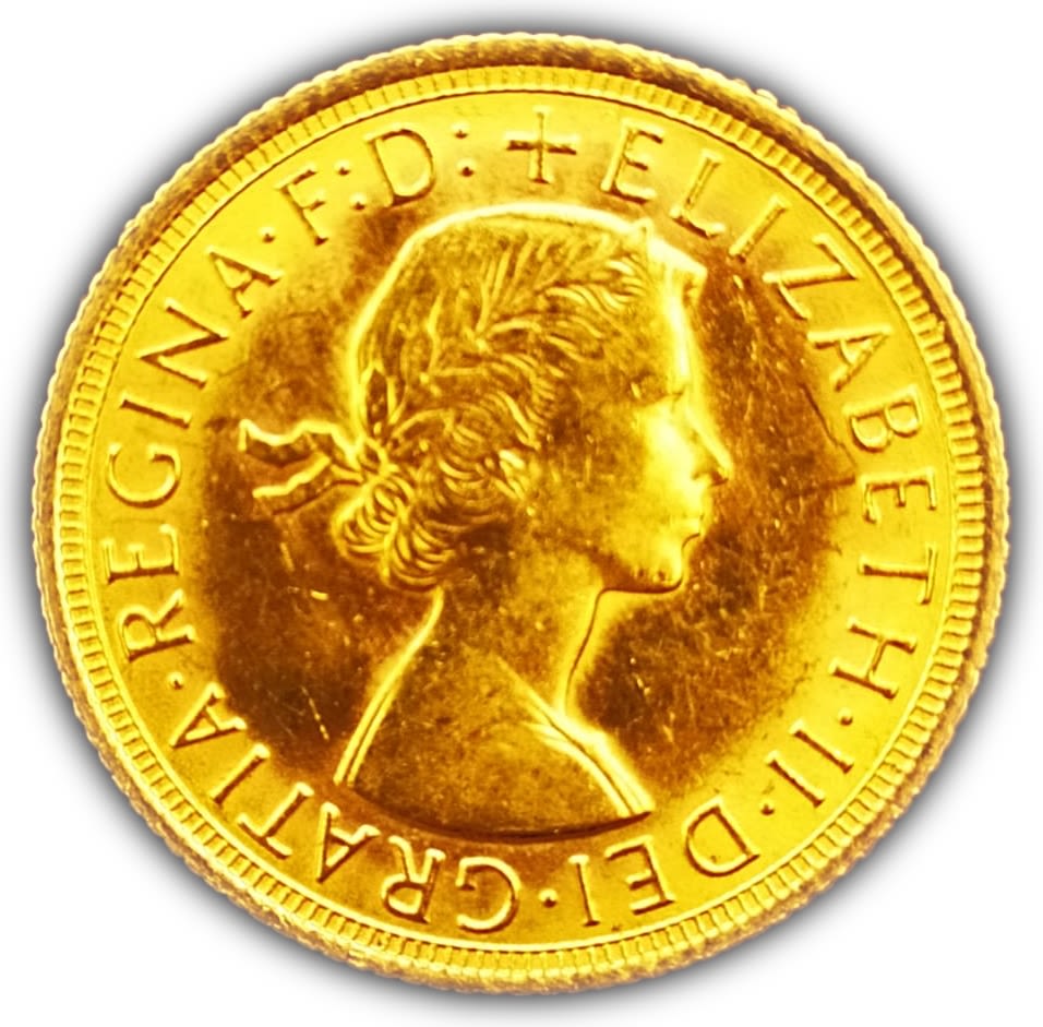 England / United Kingdom - Sovereign 1966 - Gold 917, 7.99g , 22 mm
Obverse : An English Queen ... - 1 1