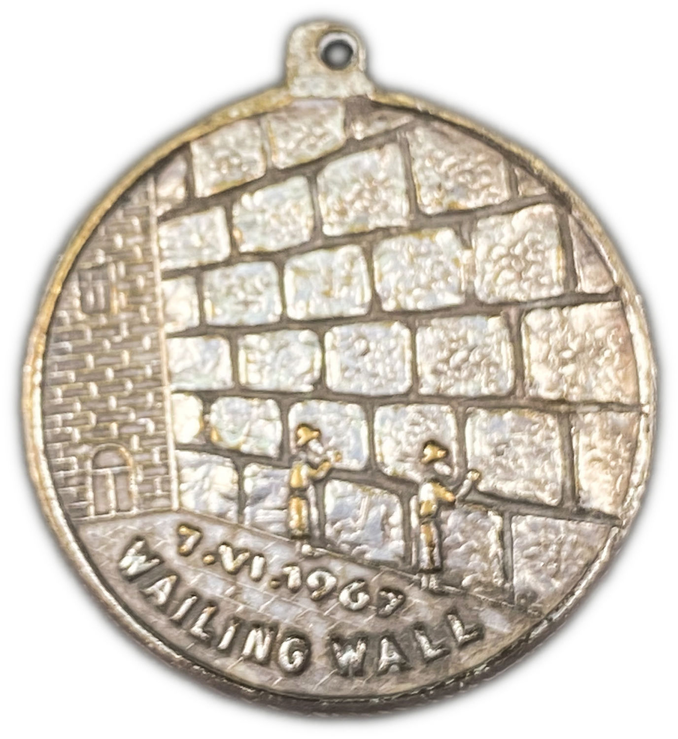 Judaica / Zionism - Western Wall Medallion - The Six Day War 1967, 32.5 mm
Face: Students pray at ...