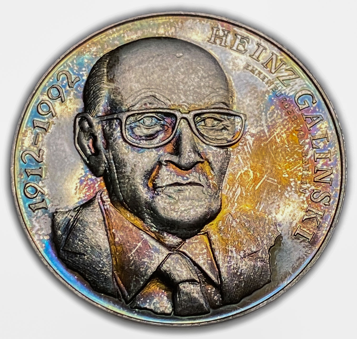 Germany - Silver medal in honor of Heinz Galinski 1992 - 999 silver, 30.68g, 40 mm
patina with ...
