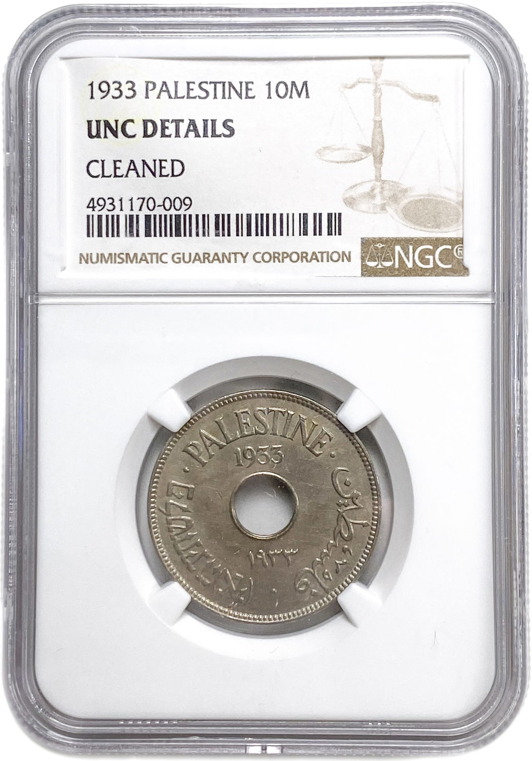 Palestine - 10 Mils 1933 - NGC UNC DETAILS
MIL, was the Hebrew name of the coin that was legal in ... - 1 2