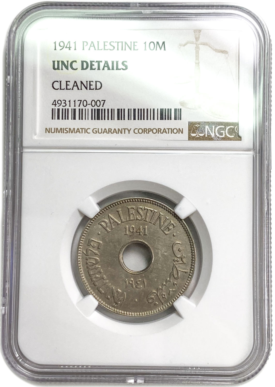 Palestine - 10 Mils 1941 - NGC UNC DETAILS
MIL, was the Hebrew name of the coin that was legal in ... - 1 2