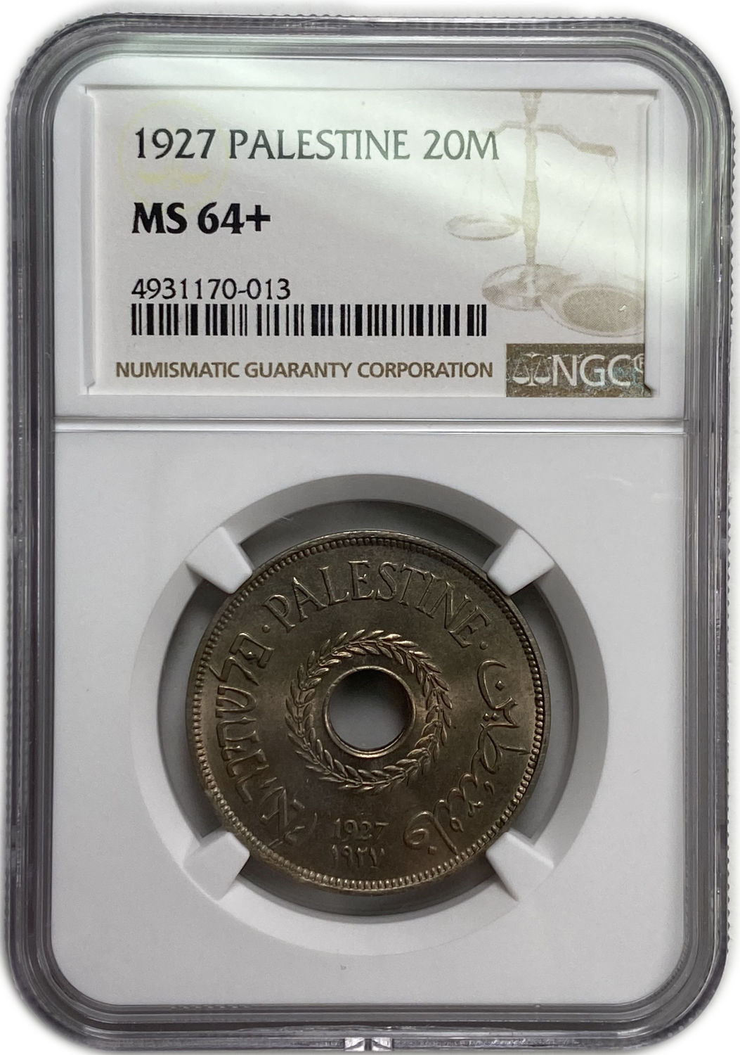 Palestine - 20 Mils 1927 - NGC MS 64+
MIL, was the Hebrew name of the coin that was legal in Israel ... - 1 2
