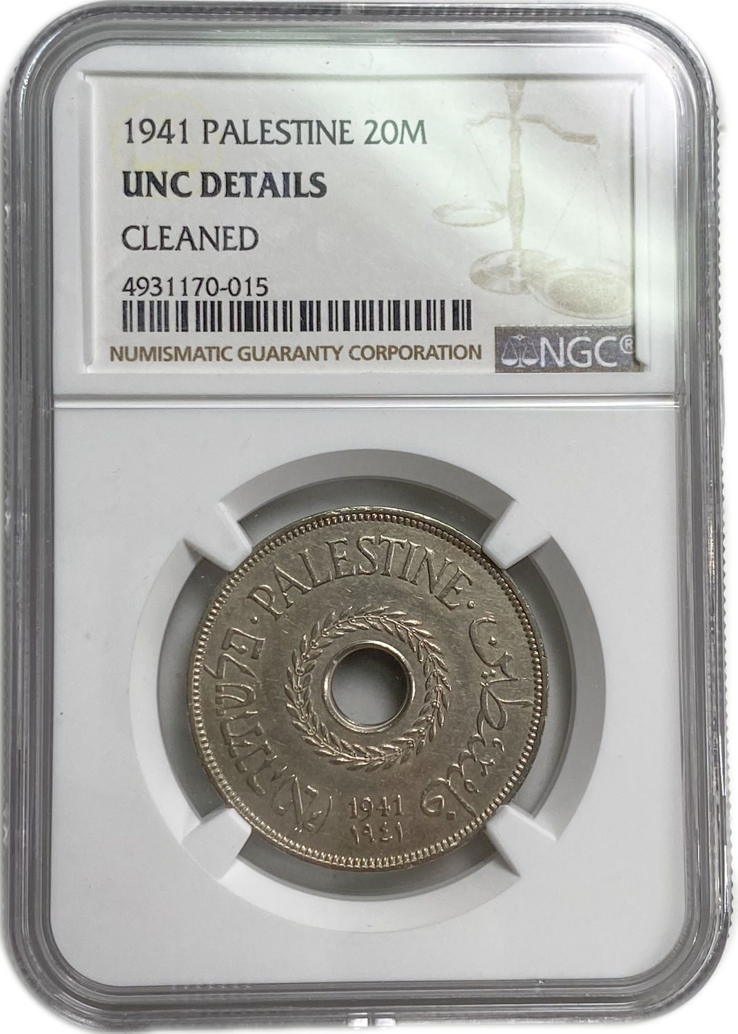Palestine - 20 Mils 1941 - NGC UNC DETAILS
MIL, was the Hebrew name of the coin that ... - 1 2