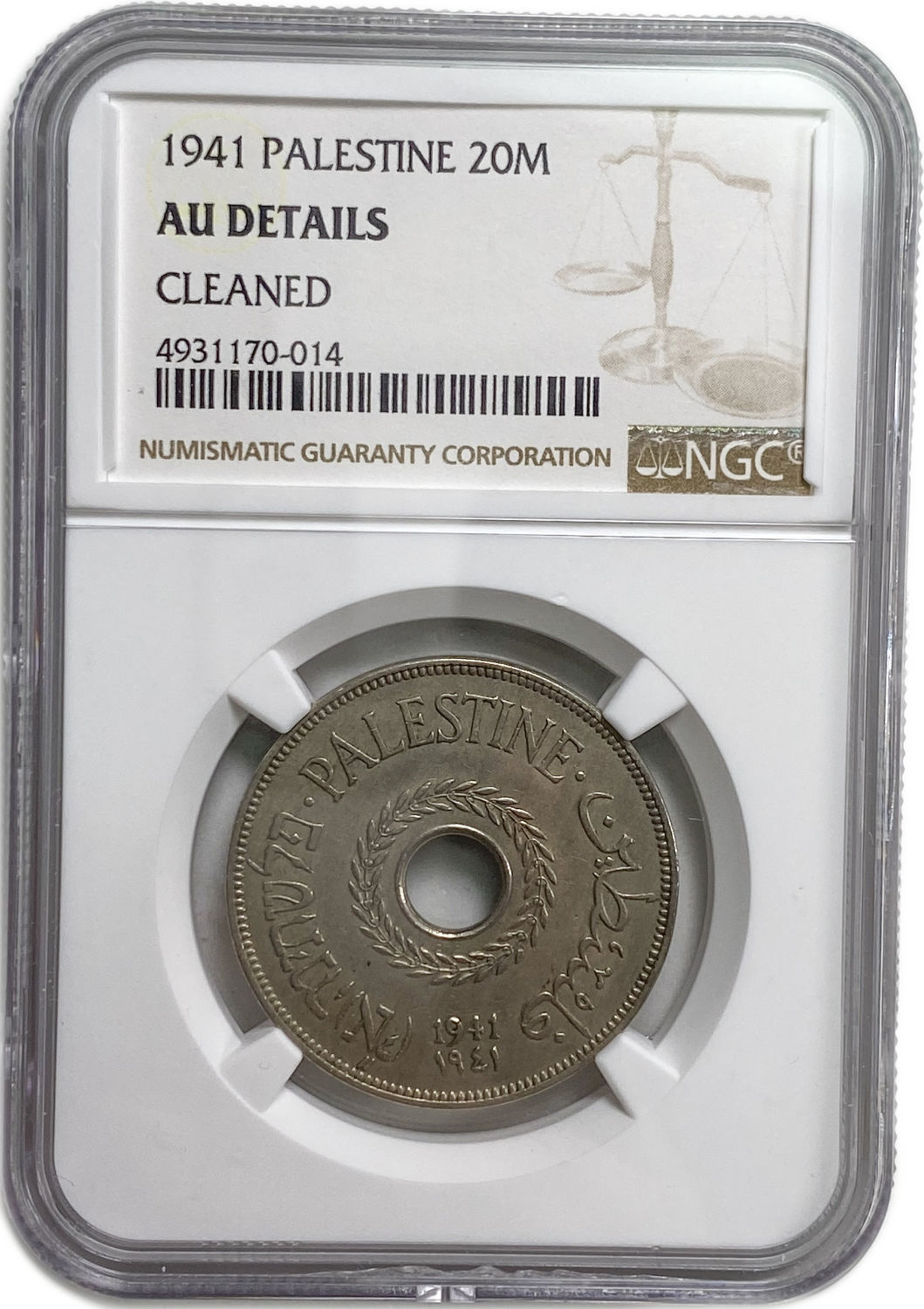 Palestine - 20 Mils 1941 - NGC AU DETAILS
MIL, was the Hebrew name of the coin that was legal in ... - 1 2