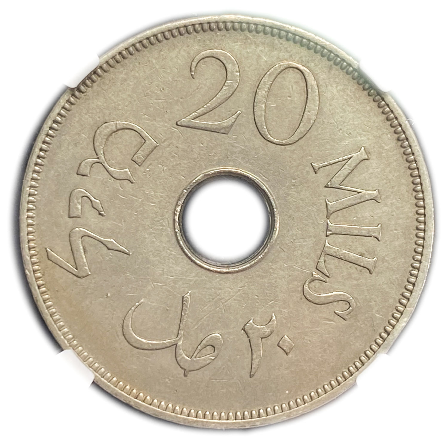 Palestine - 20 Mils 1941 - NGC AU DETAILS
MIL, was the Hebrew name of the coin that was legal in ... - 1 1