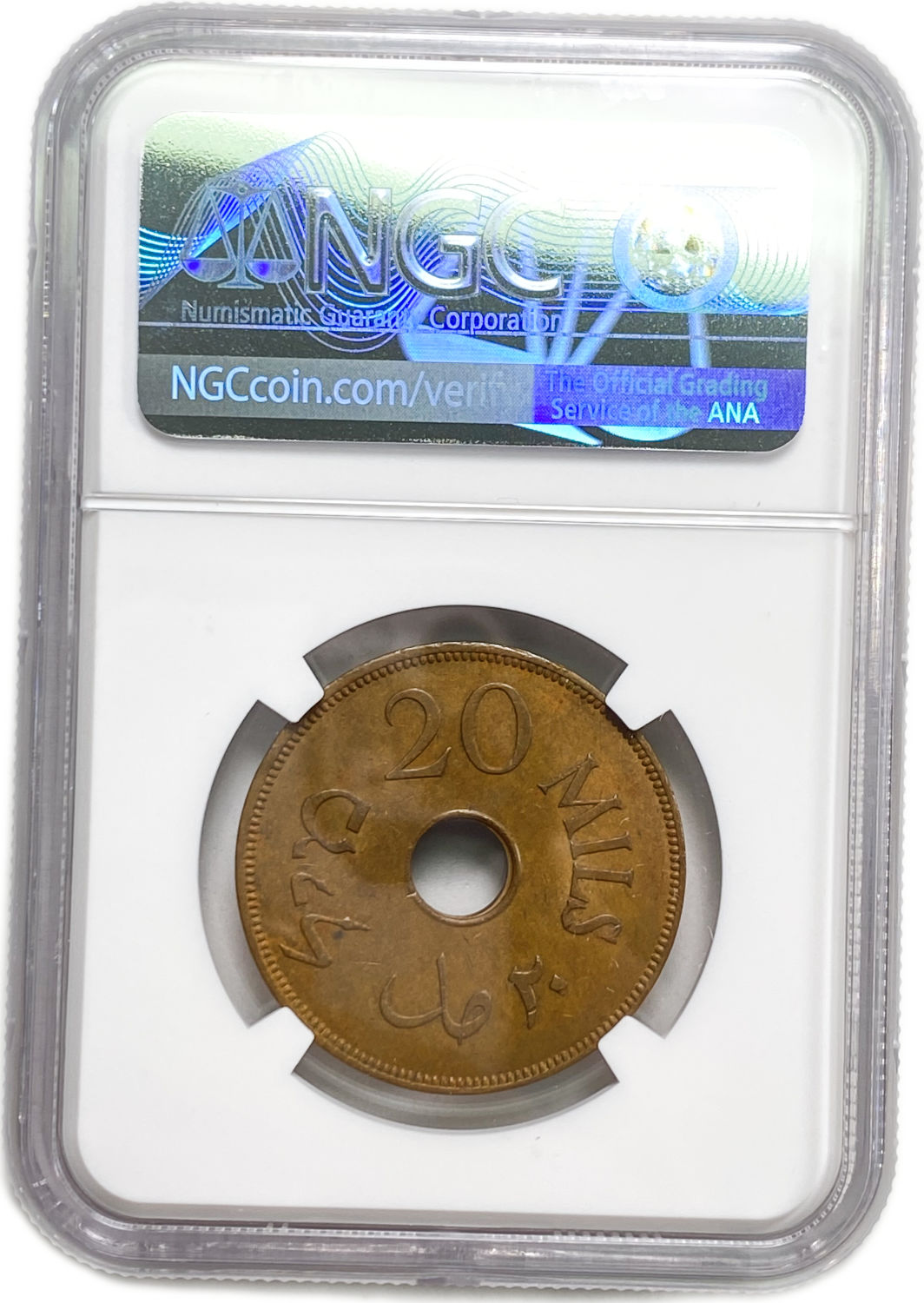 Palestine - 20 Mils 1942 - NGC MS 62 BN
MIL, was the Hebrew name of the coin that ... - 1 3