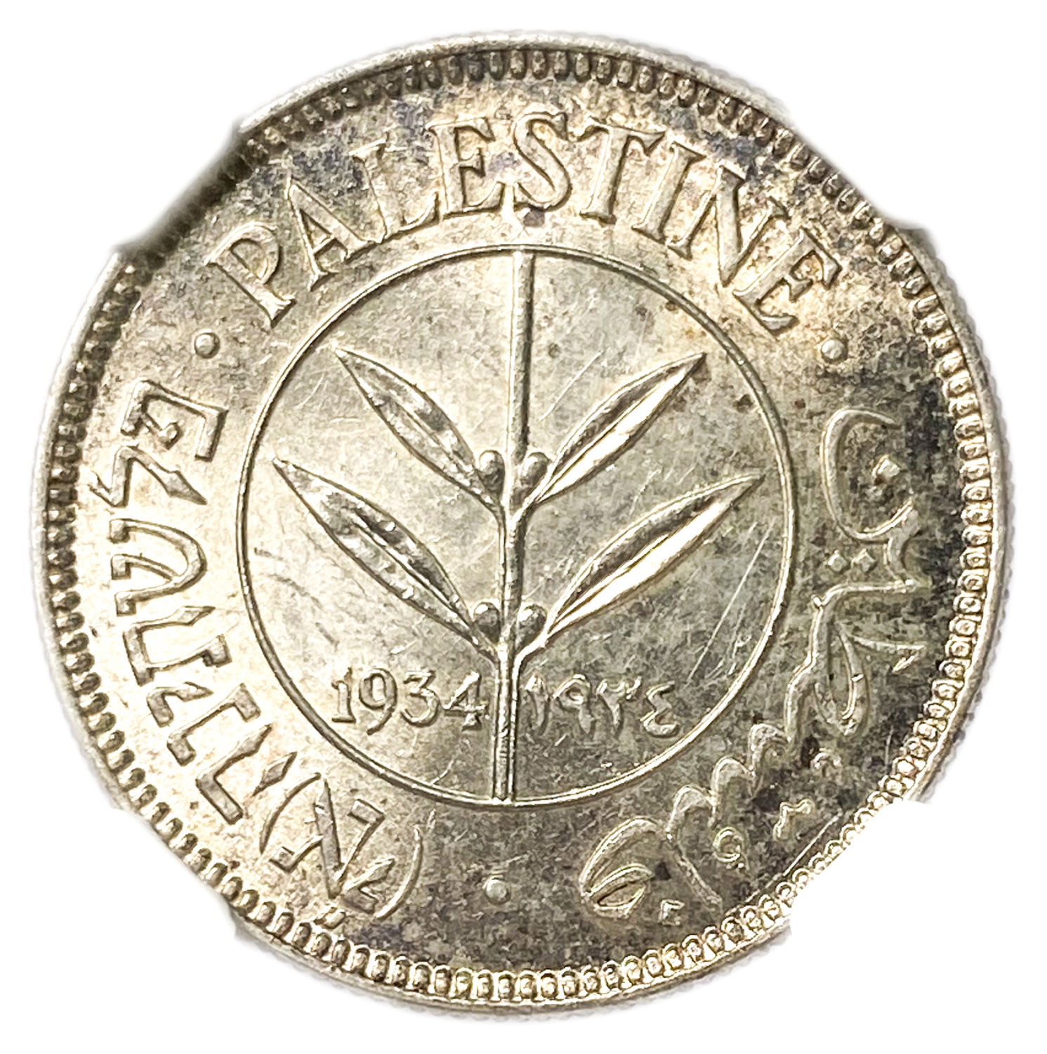 Palestine - 50 Mils 1934 - High grade, Very rare - NGC MS 65
Mil was the Hebrew name ... - 1 0